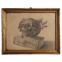 Pencil Drawing Depicting a Skull, Austria, 1920