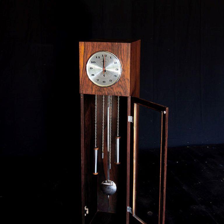 A Pendulum Table Top Grandfather Clock by Howard Miller, 1960s For Sale
