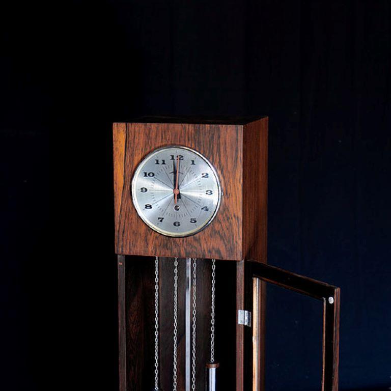 A Pendulum Table Top Grandfather Clock by Howard Miller, 1960s For Sale