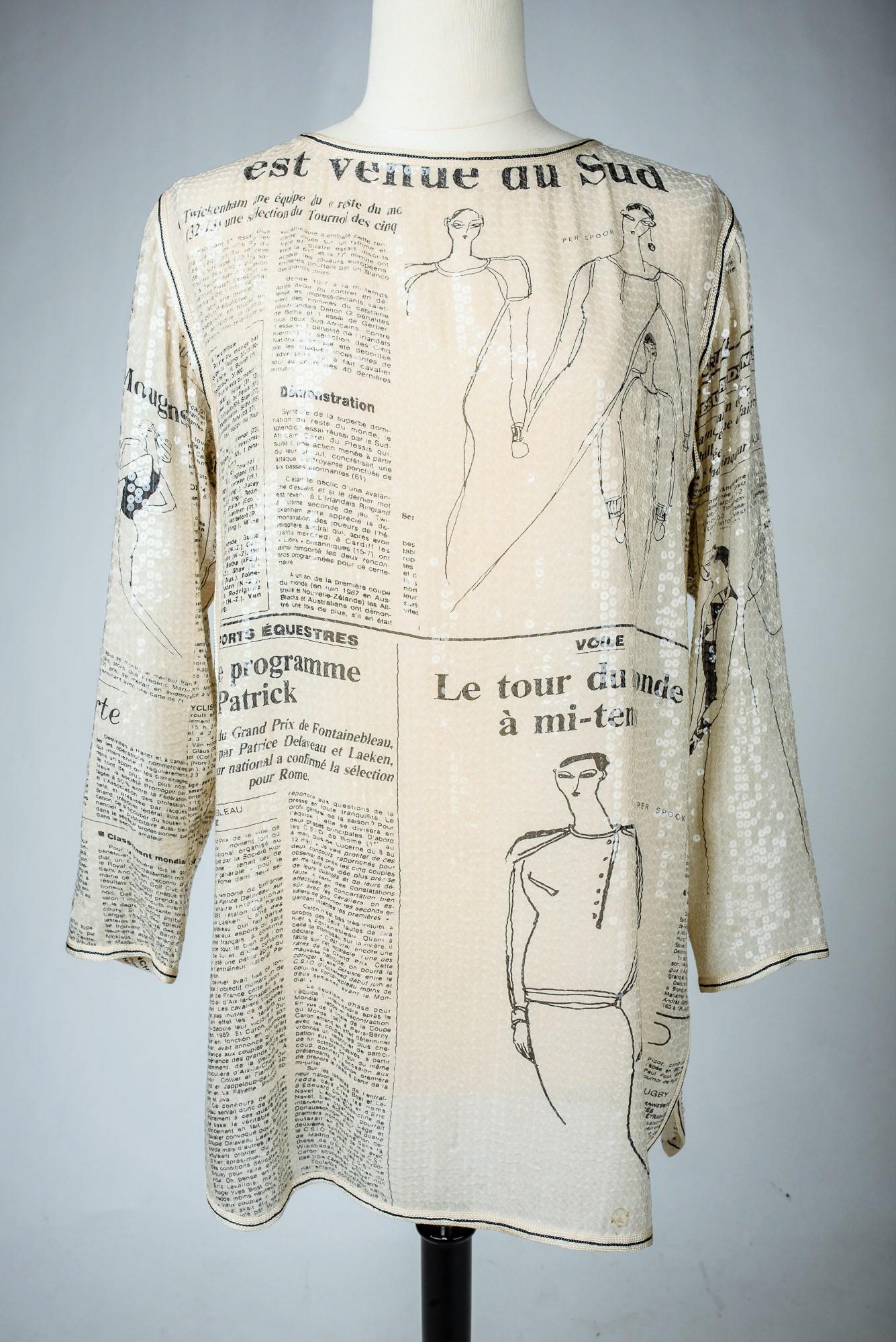 Fall-Winter 1987-1988 Collection

France

Iconic embroidered tunic dress with translucent pearls by Per Spook, Fall-Winter 1986-1987 collection, no label but workshop bolduc 44 NB H 86,87, model n°66. From the wardrobe of Jeanne Moreau, famous