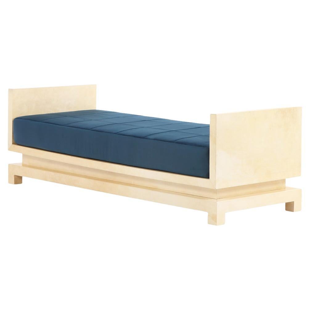 A Pergamino Parchment Covered Daybed / Bench. For Sale