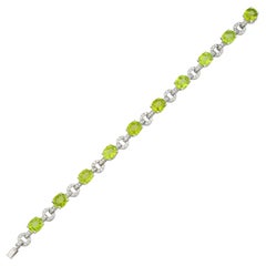 A peridot and diamond bracelet