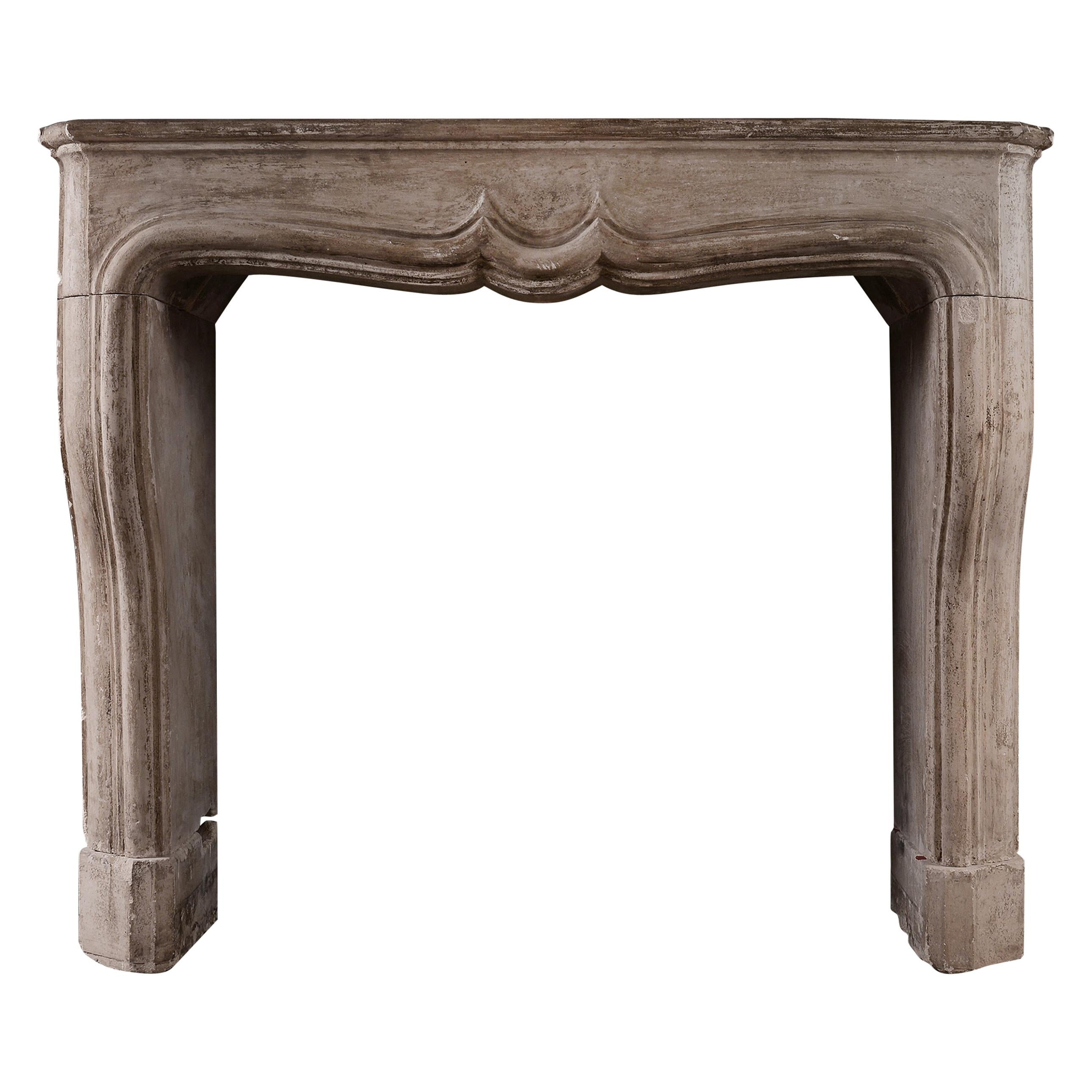 Period 18th Century French Louis XIV Stone Fireplace For Sale