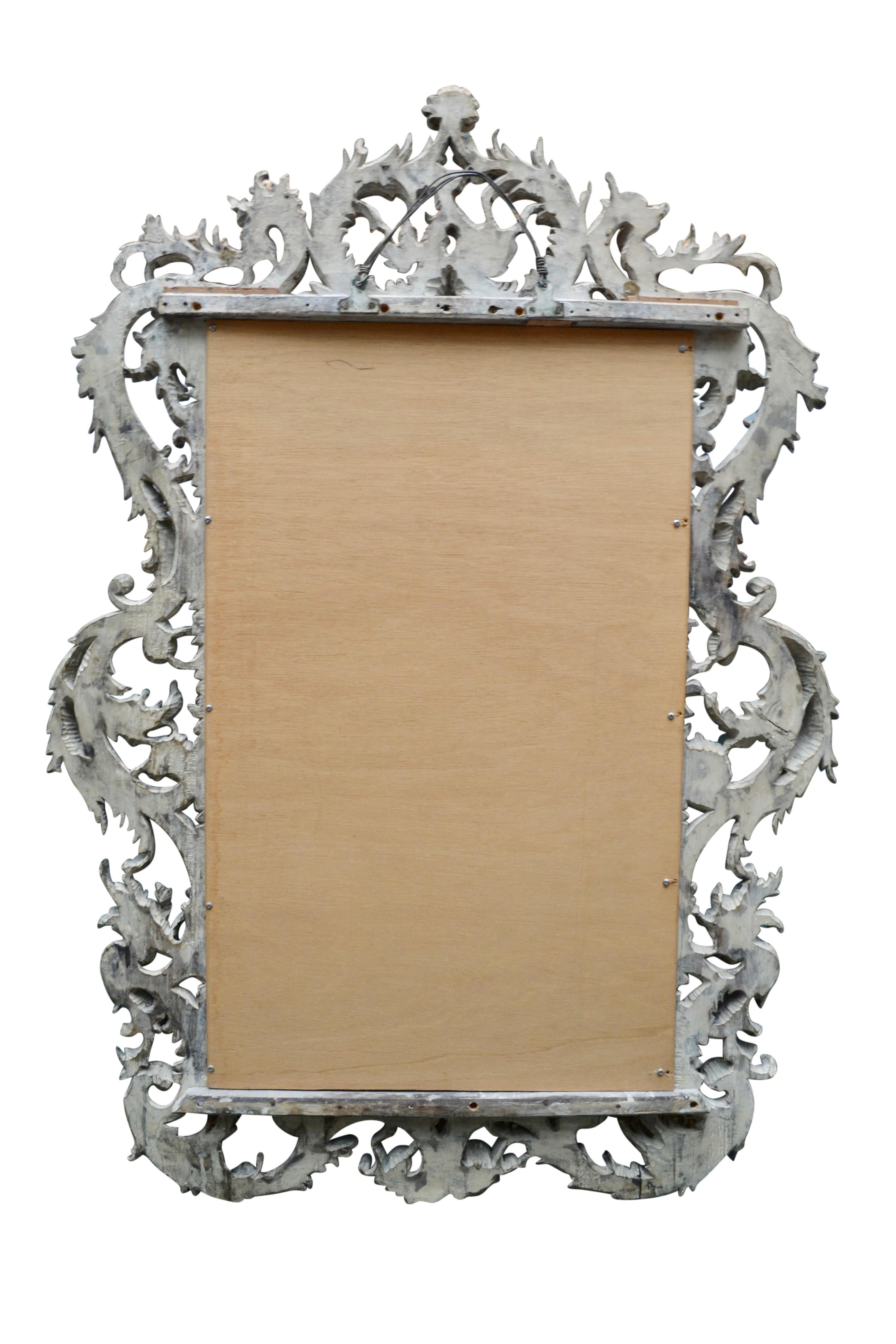 Period 18th Century Chippendale Carved and Painted Mirror 1
