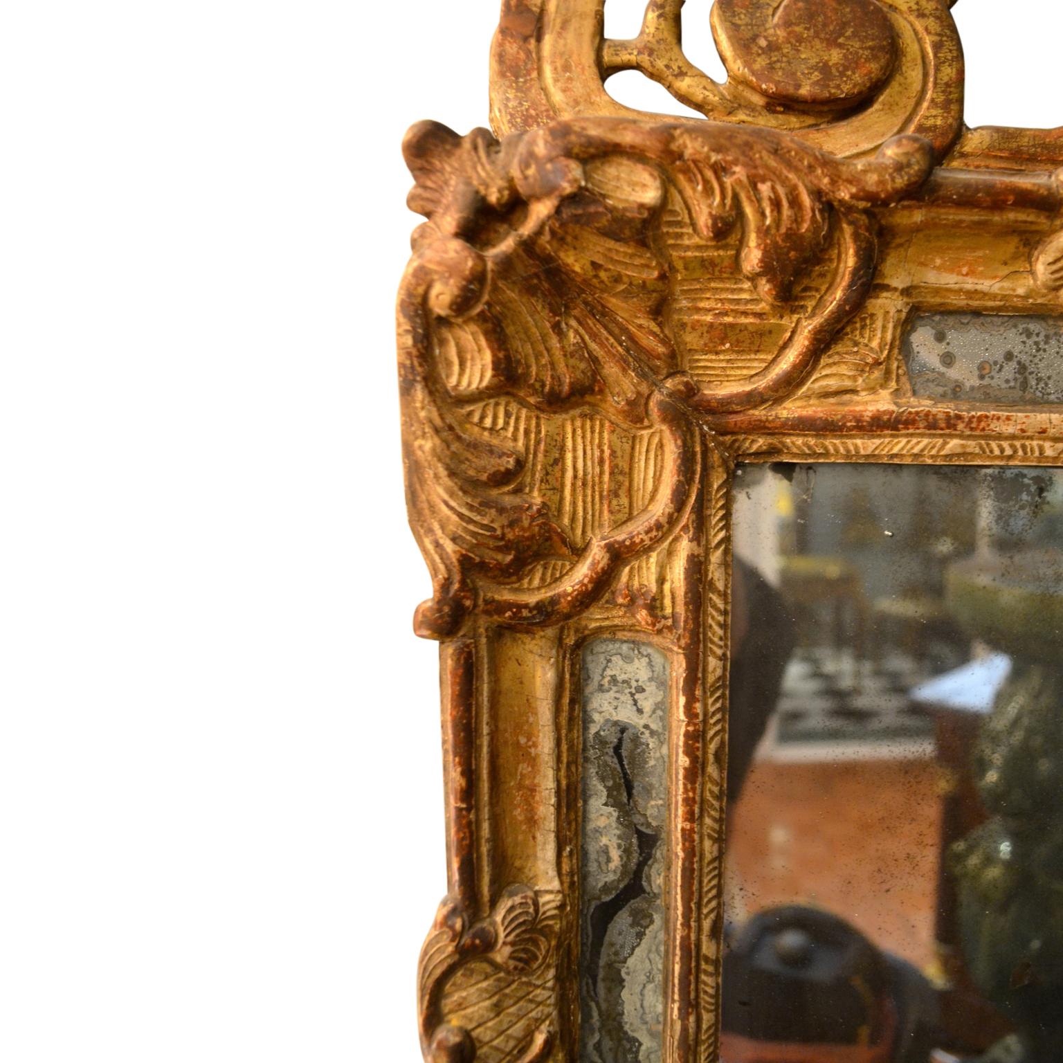 Period 18th Century Louis XV Carved Giltwood Console and Mirror For Sale 1