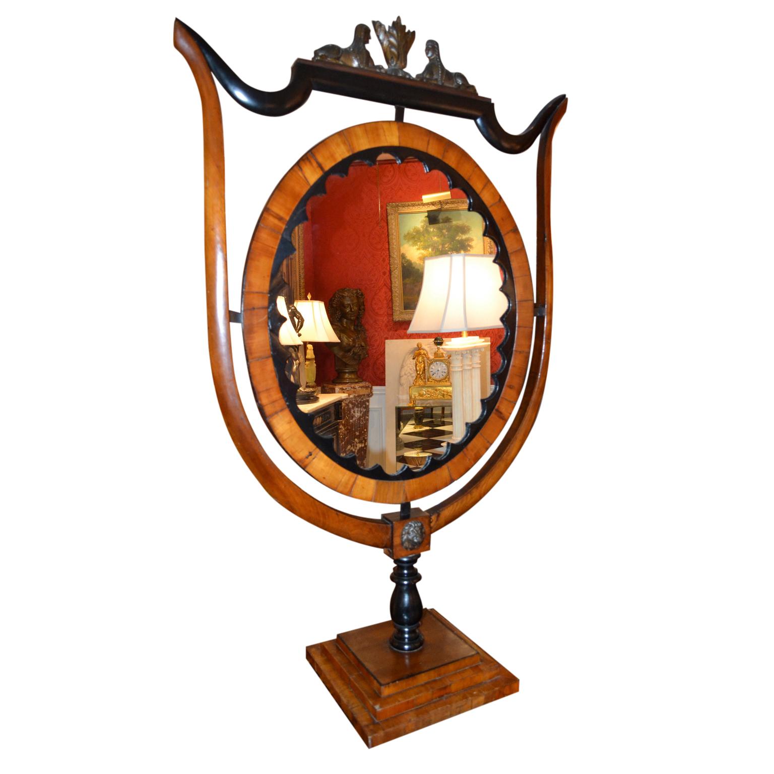 19th Century Early 19 Century Austrian Biedermeier Table Mirror For Sale