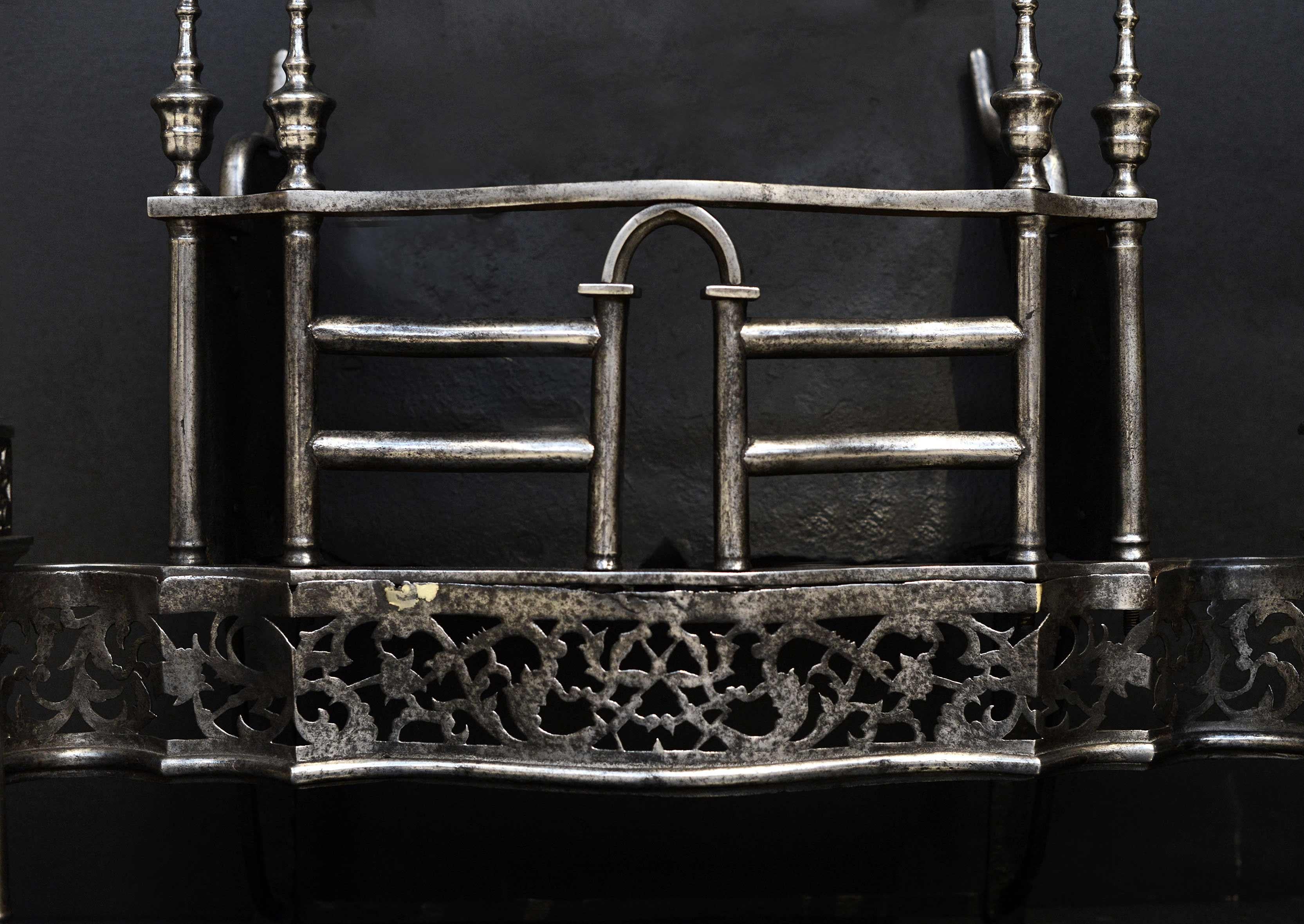 18th Century Period Mid Georgian Steel Firegrate in the Manner of Thomas Chippendale For Sale