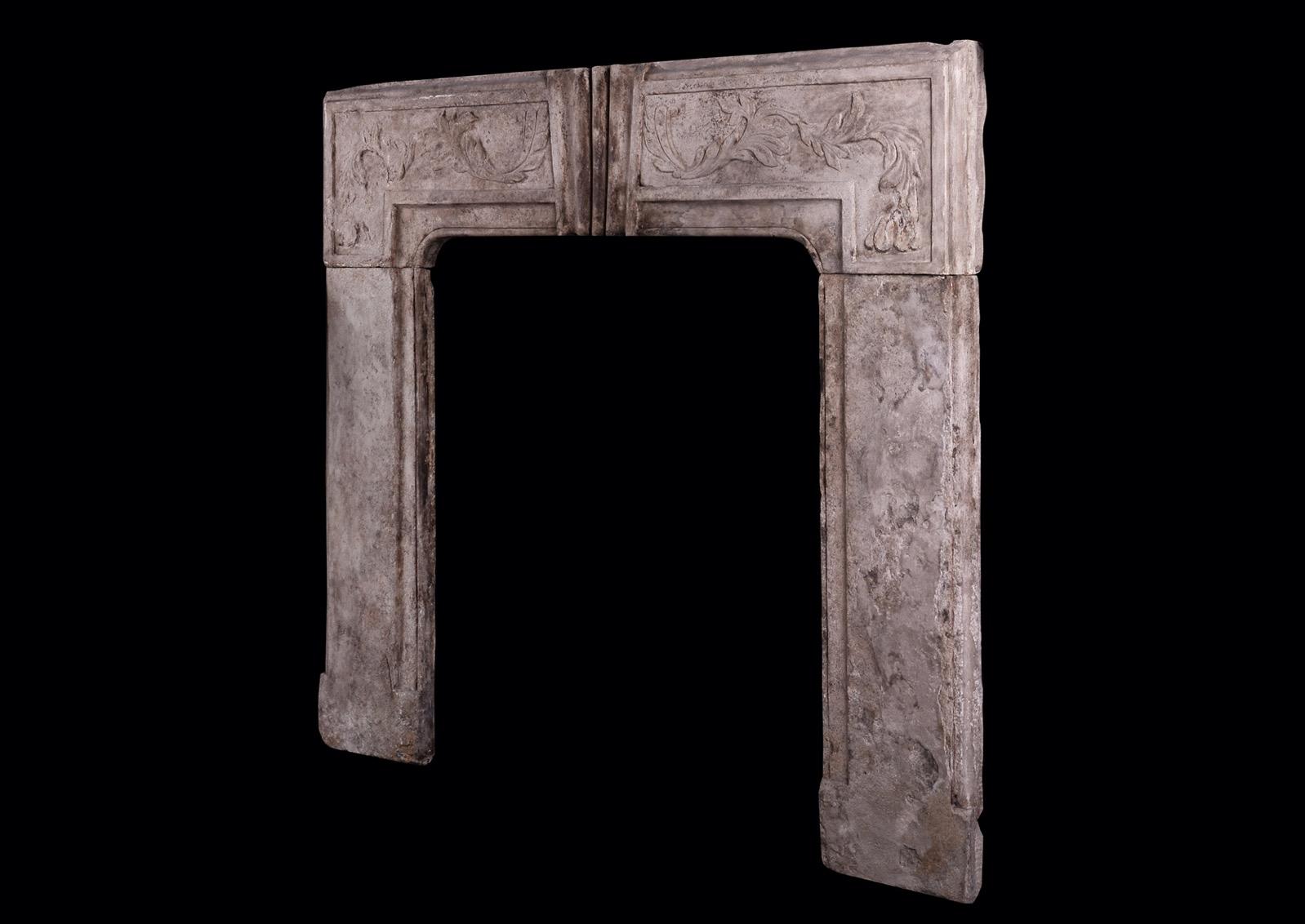 English Period Queen Anne Stone Fireplace For Sale