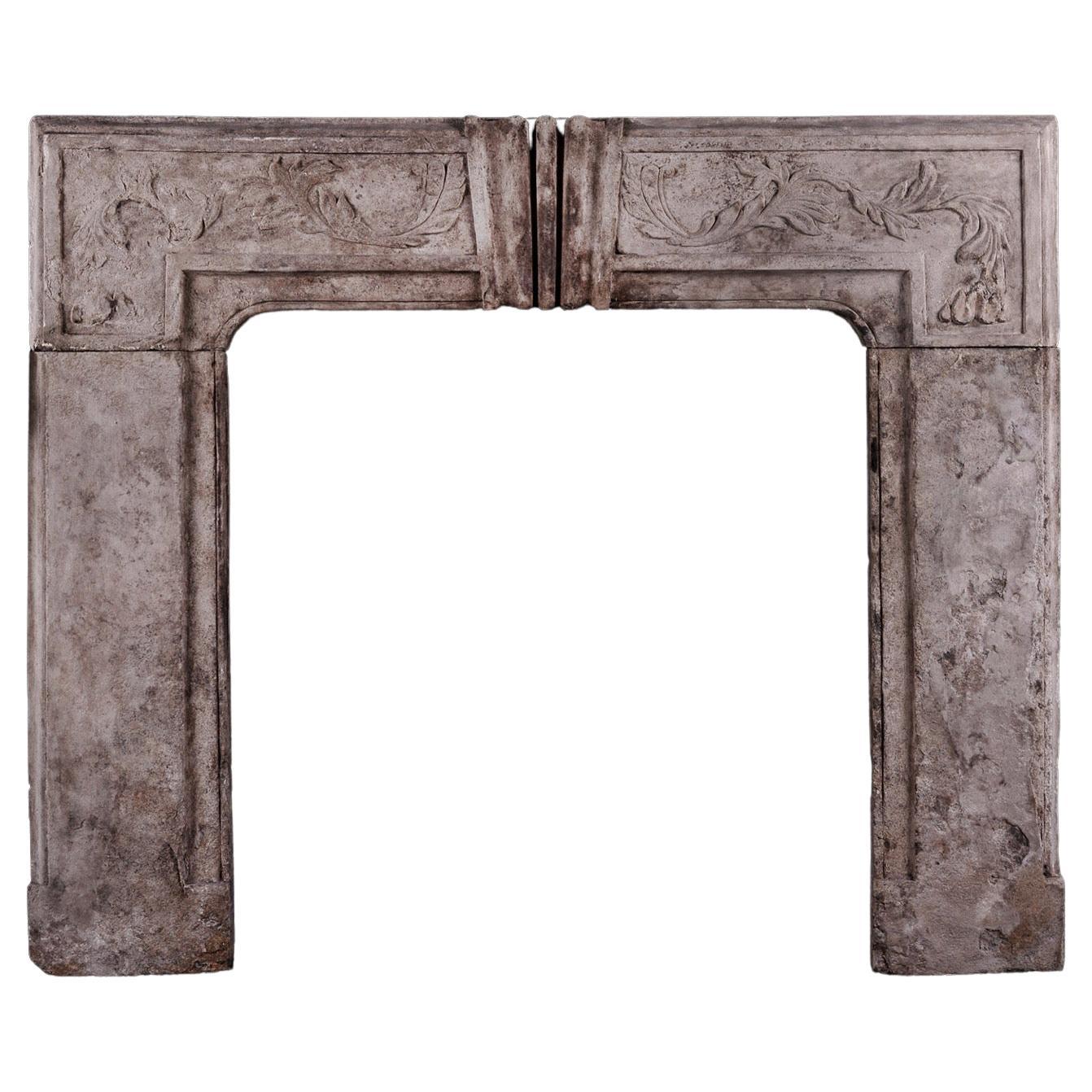 Period Queen Anne Stone Fireplace For Sale