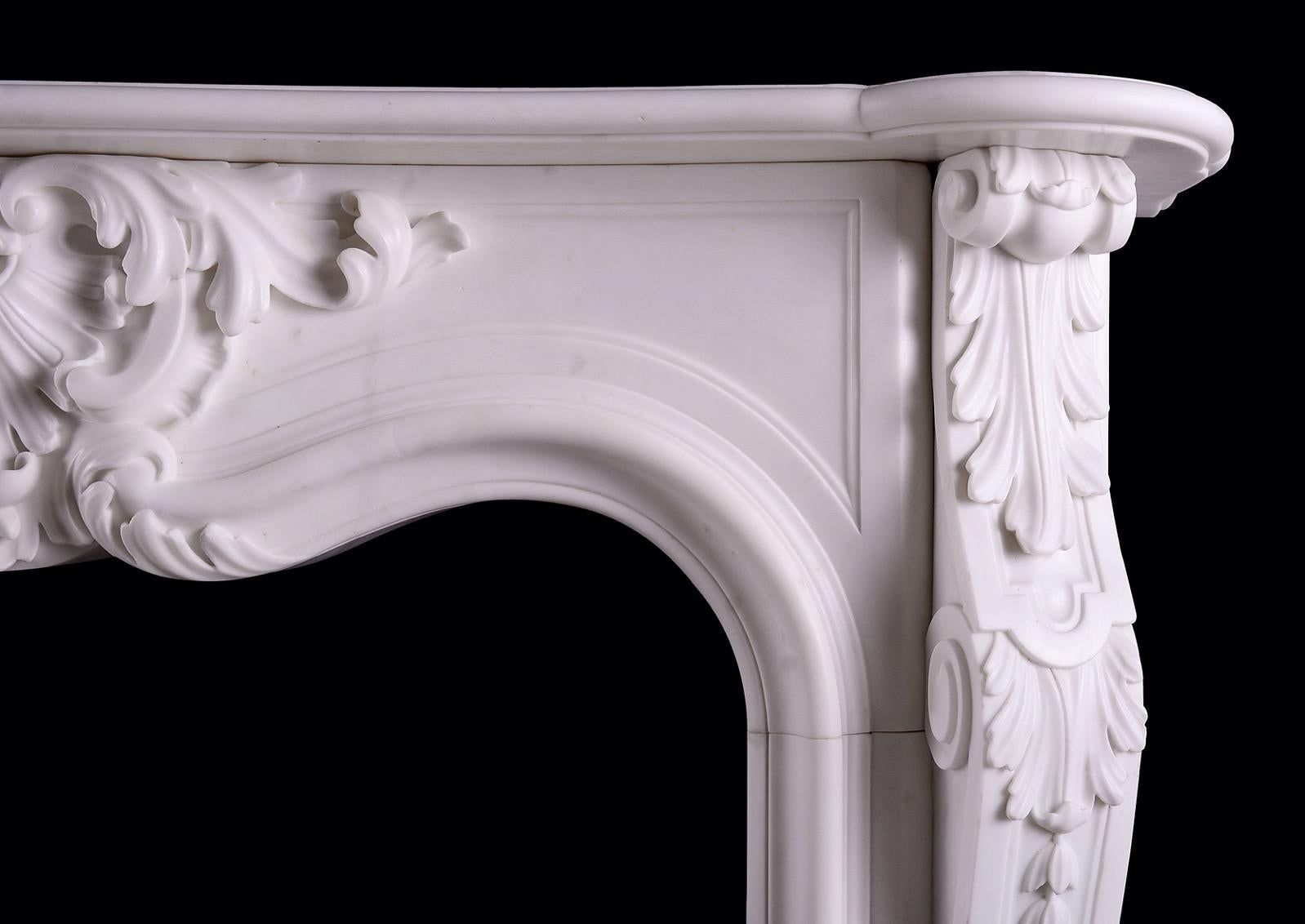 19th Century Period Regency Statuary Marble Fireplace For Sale