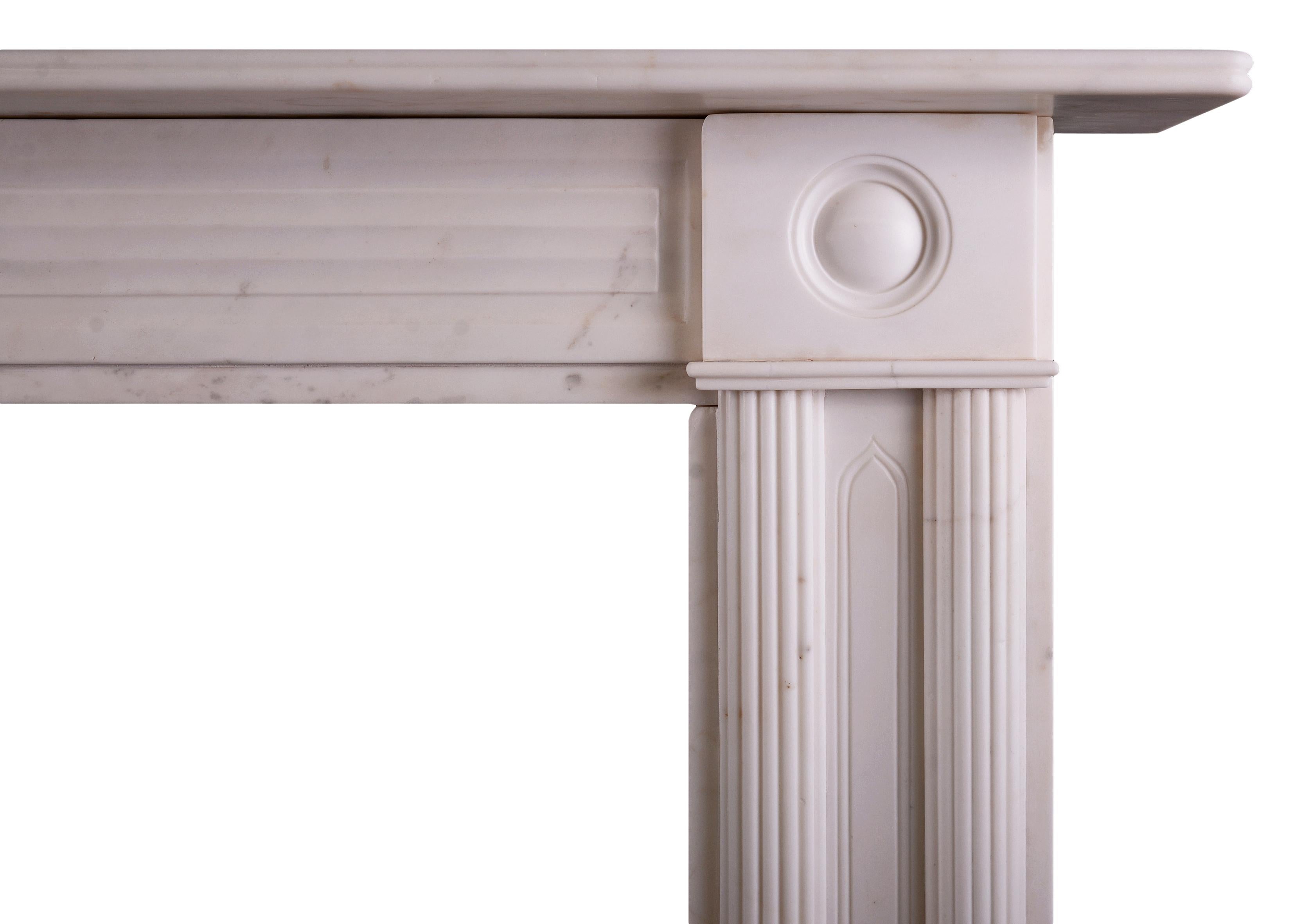 English A Period Statuary Marble Regency Fireplace