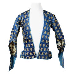 A Persian Jacket in Brocaded Lampas and Printed cotton lining  Kadjar 19th c