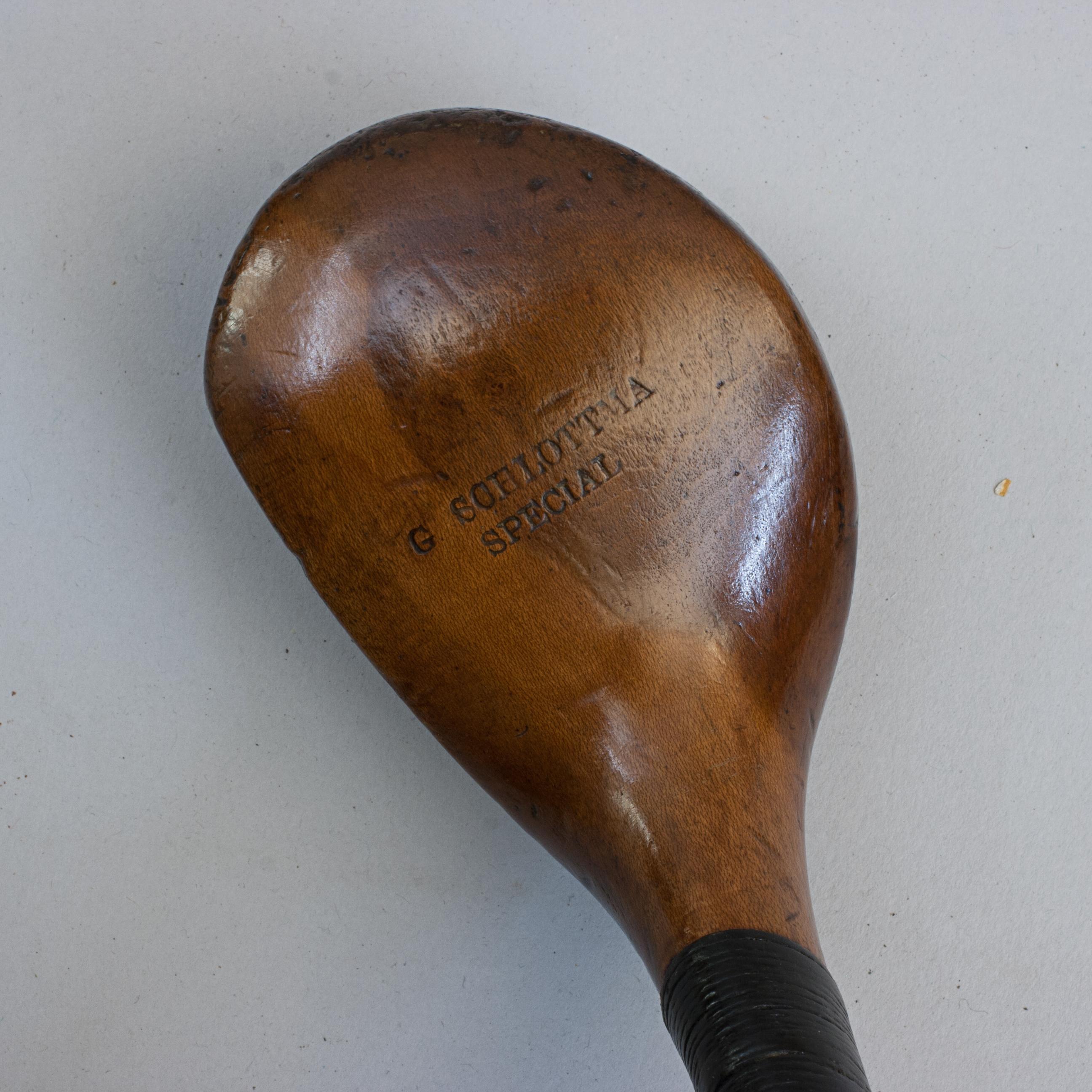 A Persimmon Wood Golf Club, Driver With Scared Head. For Sale 6