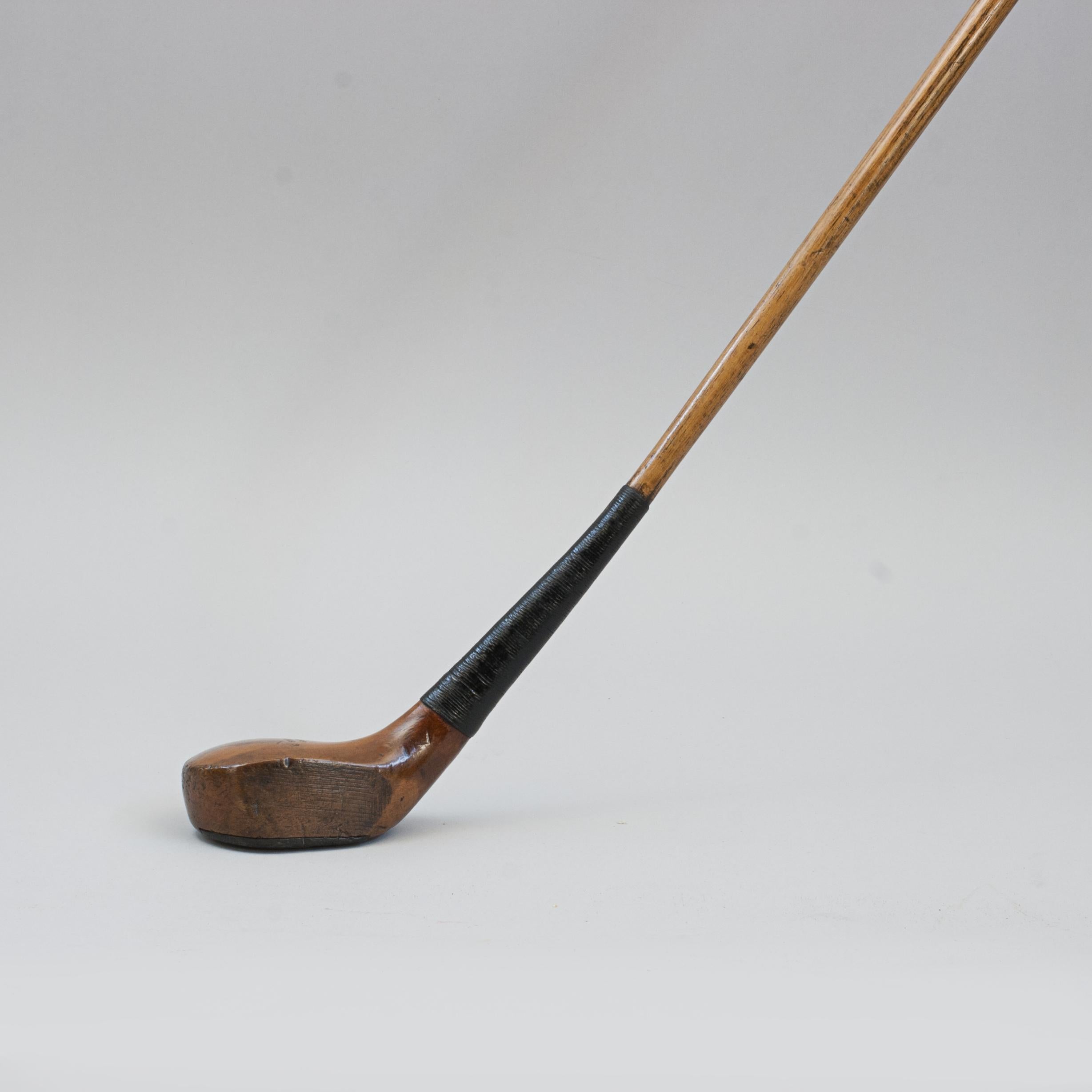 A Persimmon Wood Golf Club, Driver With Scared Head. For Sale 7