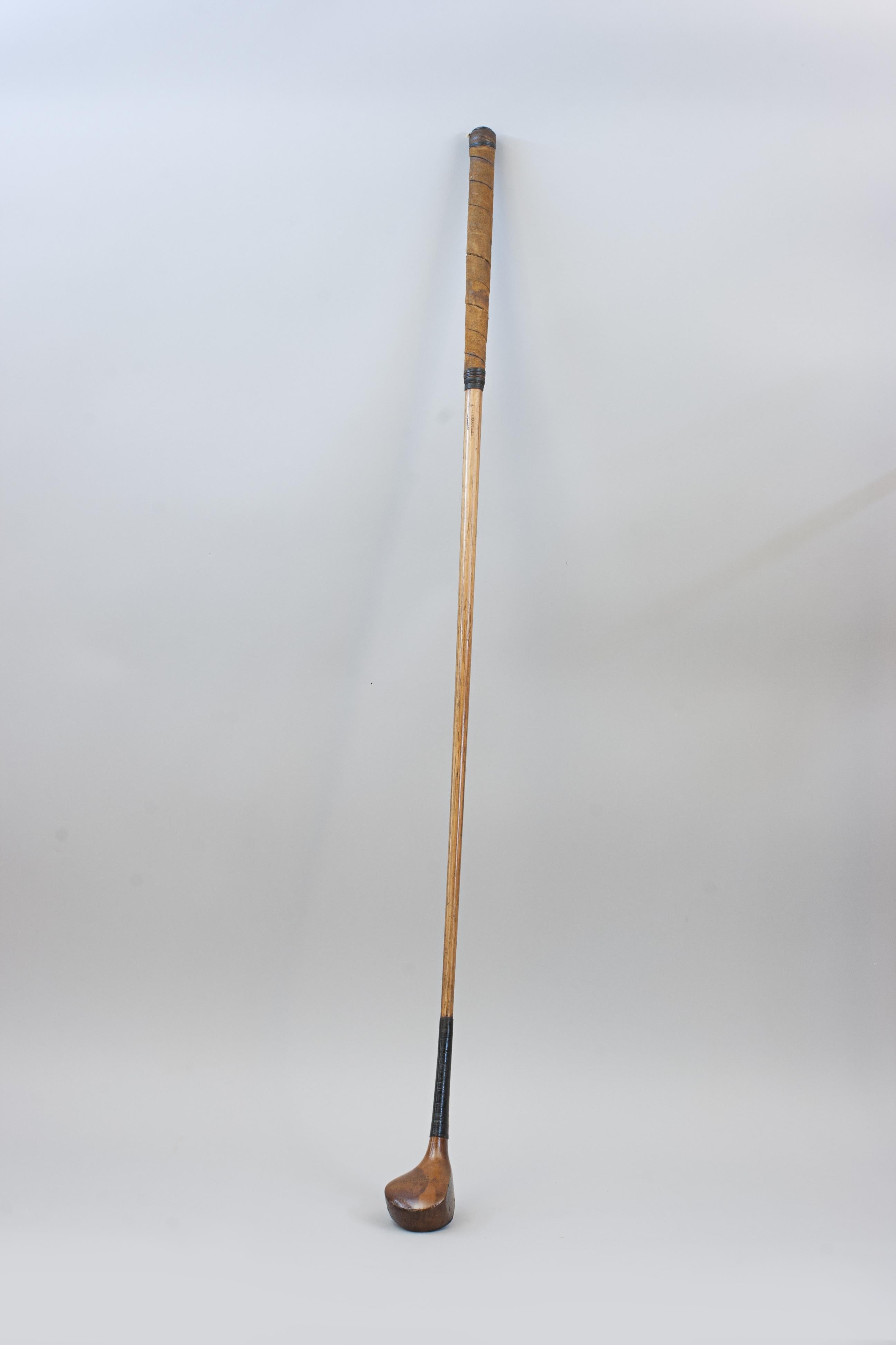 European A Persimmon Wood Golf Club, Driver With Scared Head. For Sale