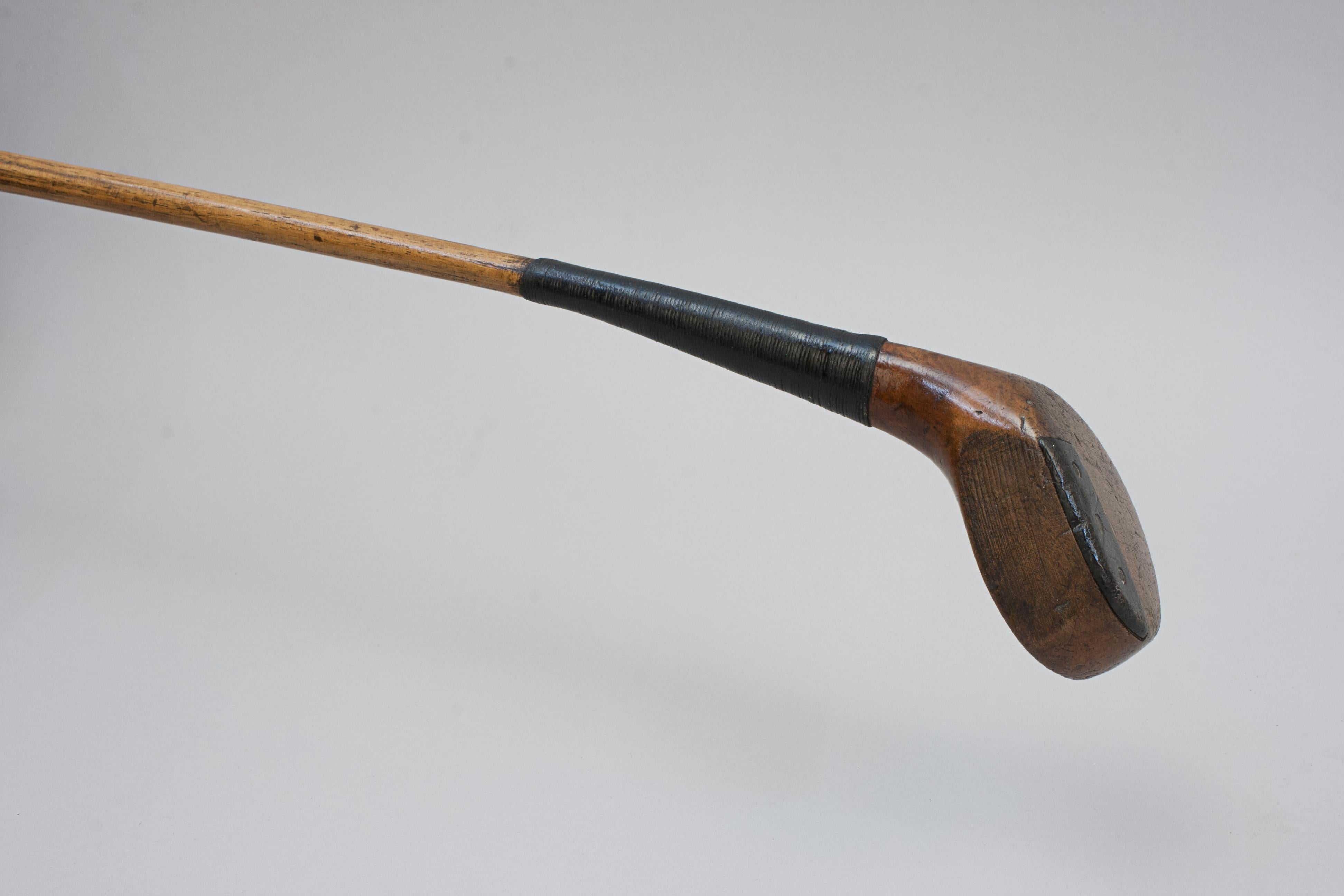 A Persimmon Wood Golf Club, Driver With Scared Head. For Sale 3