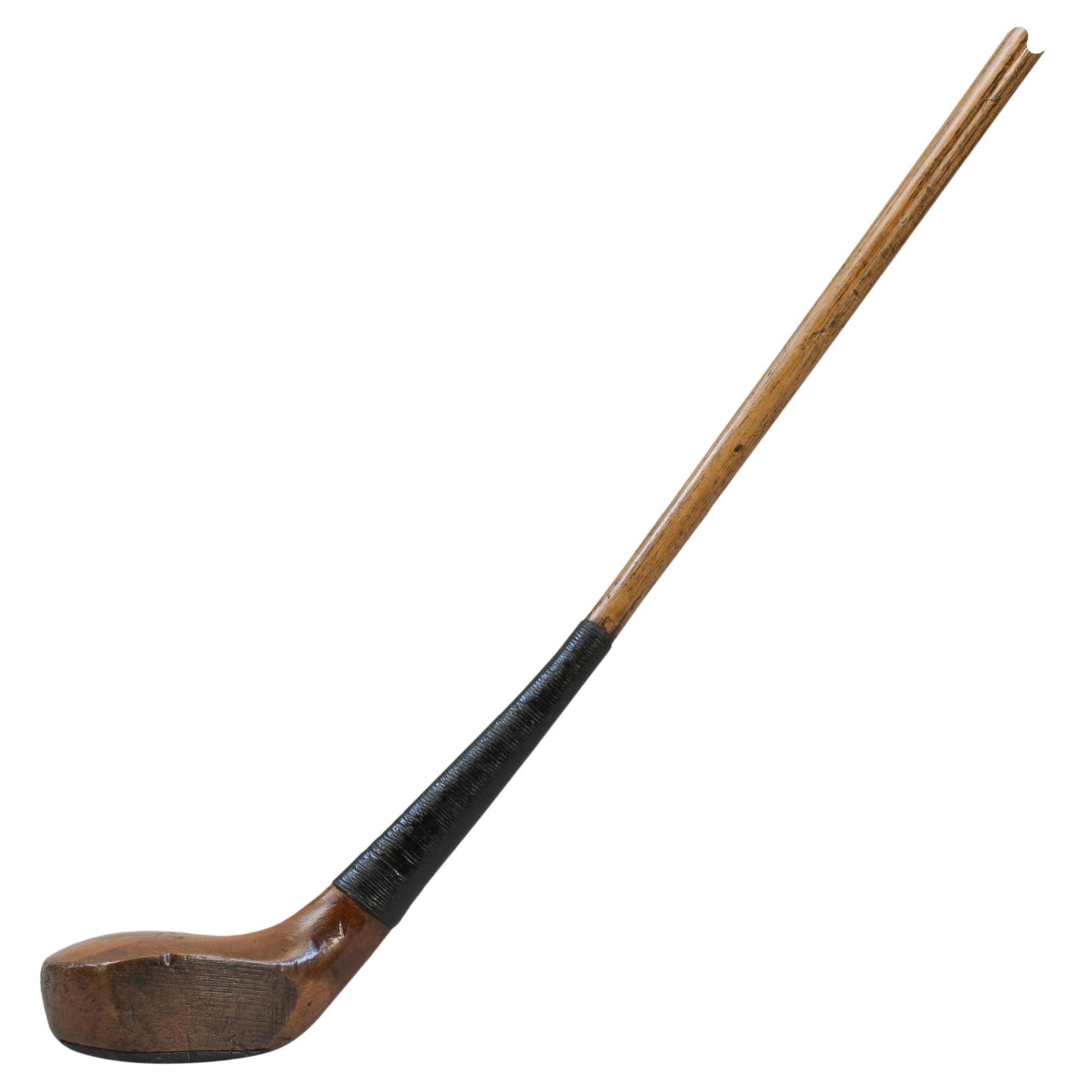 A Persimmon Wood Golf Club, Driver With Scared Head. For Sale