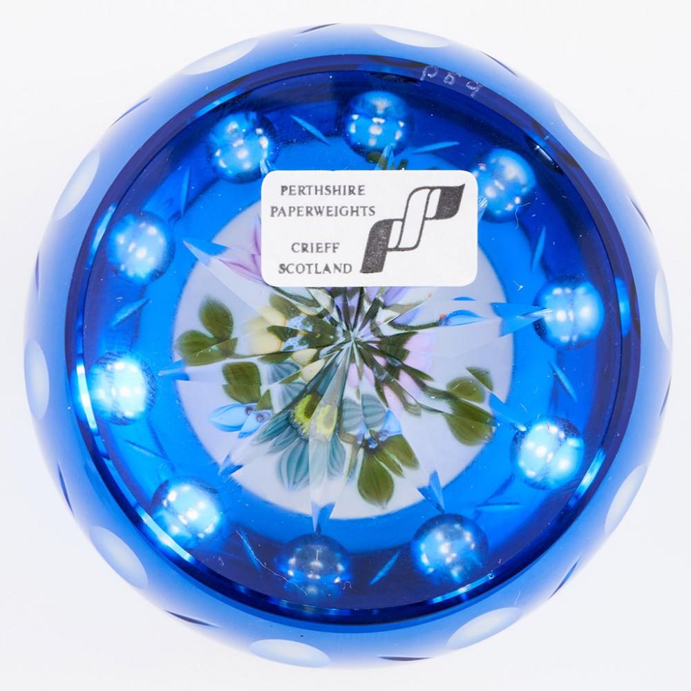 A Perthshire Bouquet Flash Overlay Paperweight, 1997 In Good Condition For Sale In Tunbridge Wells, GB