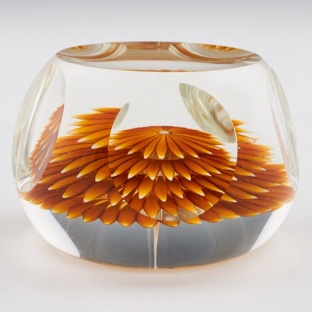 Scottish A Perthshire Golden Dahlia Paperweight, 1986