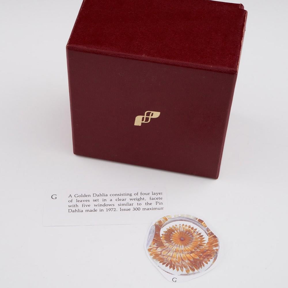 Briefbeschwerer aus goldener Dahlia von Perthshire, 1986 (20. Jahrhundert) im Angebot