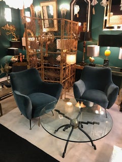 Peter Ghyczy Iron and Brass Circular Coffee Table