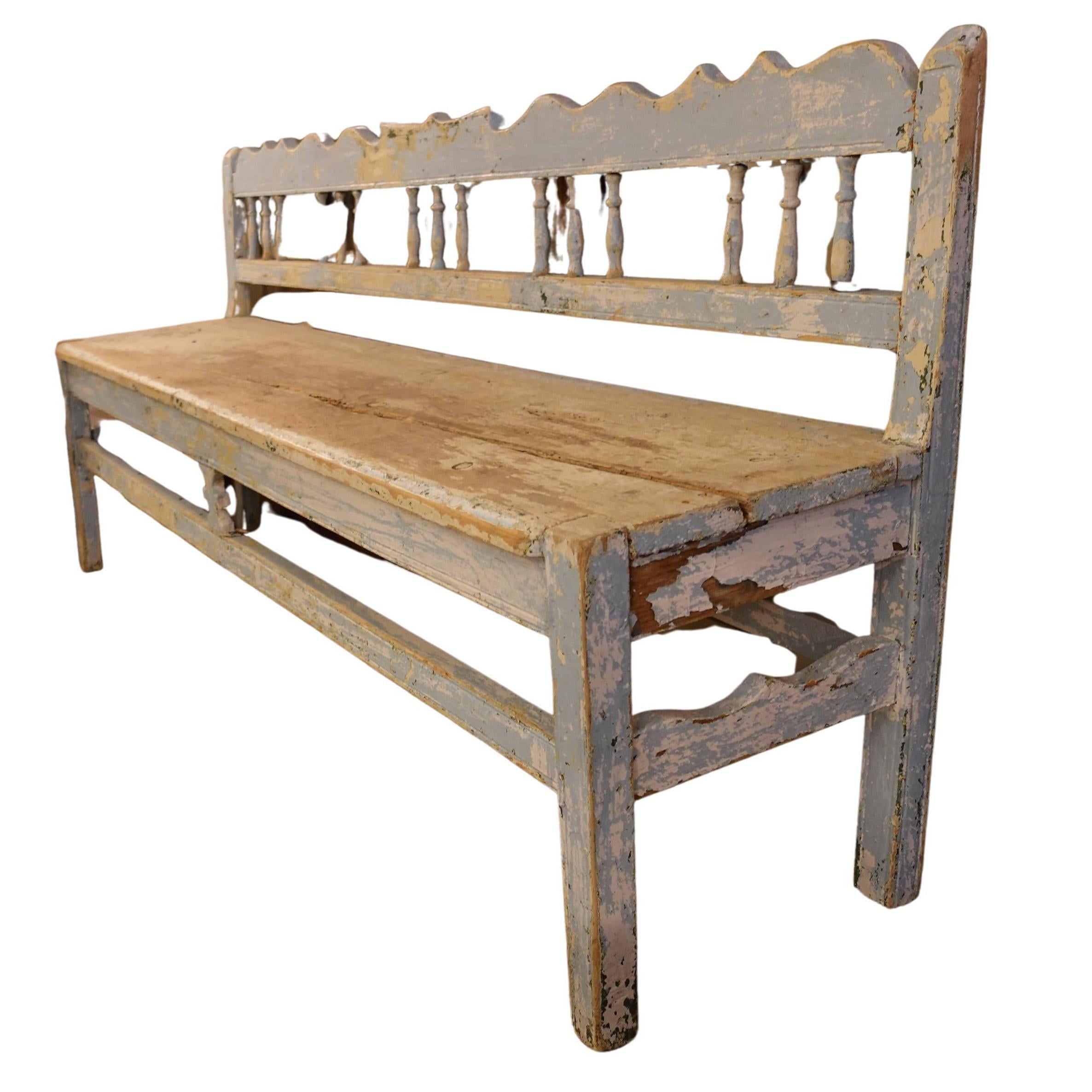 A Petite 19th century Swedish Gustavian Bench

Approximate size: 29.5”H x 64.5”W x 14”D

This exceptional 19th-century Swedish sofa bench, dating around 1800, perfectly embodies the graceful, restrained refinement of the Gustavian period, with its