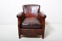 Vintage Petite Art Deco Leather Club Chair