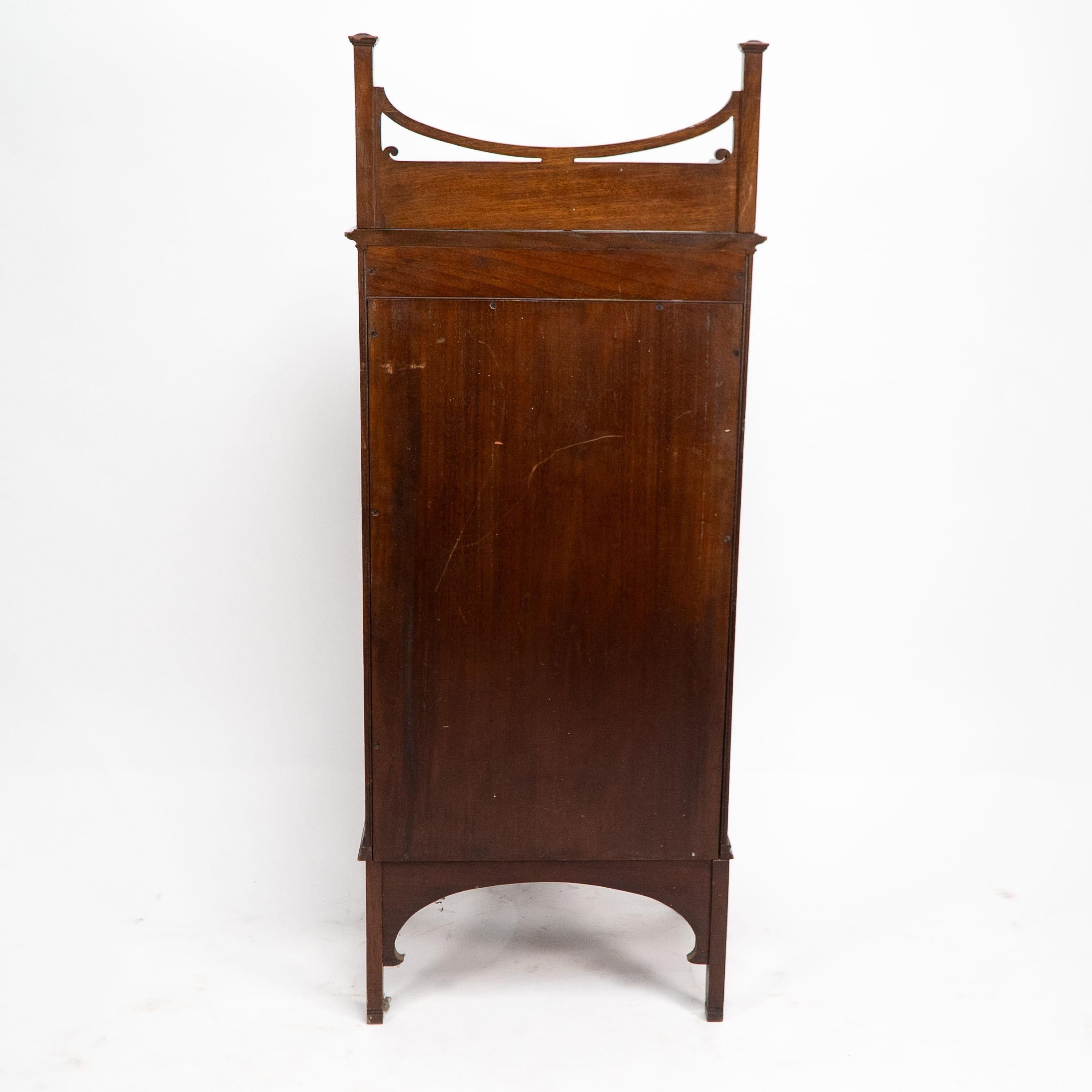 A Petite Arts & Crafts Mahogany Display Cabinet in the Anglo-Japanese Style. For Sale 4