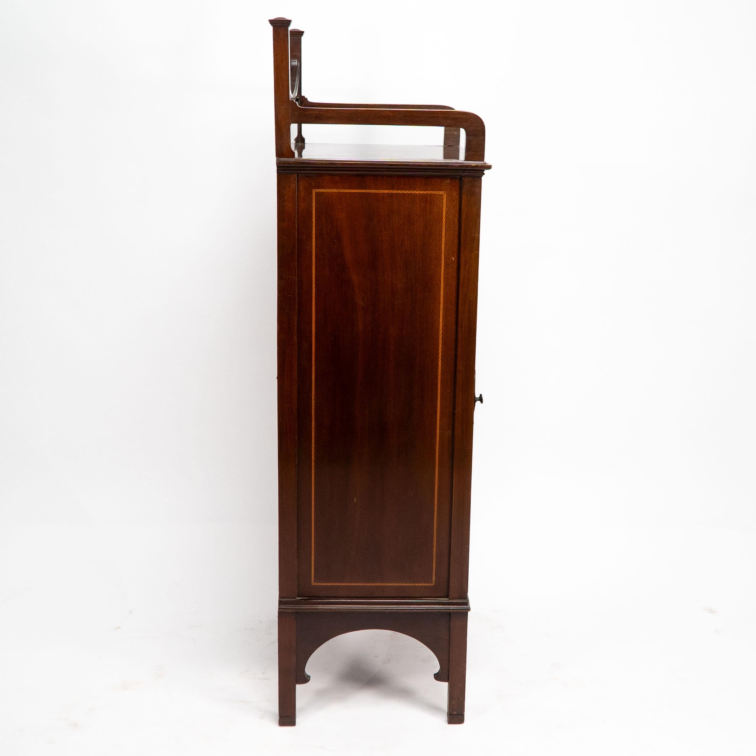 Arts and Crafts A Petite Arts & Crafts Mahogany Display Cabinet in the Anglo-Japanese Style. For Sale