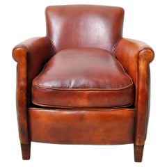 Petite French Leather Club Chair