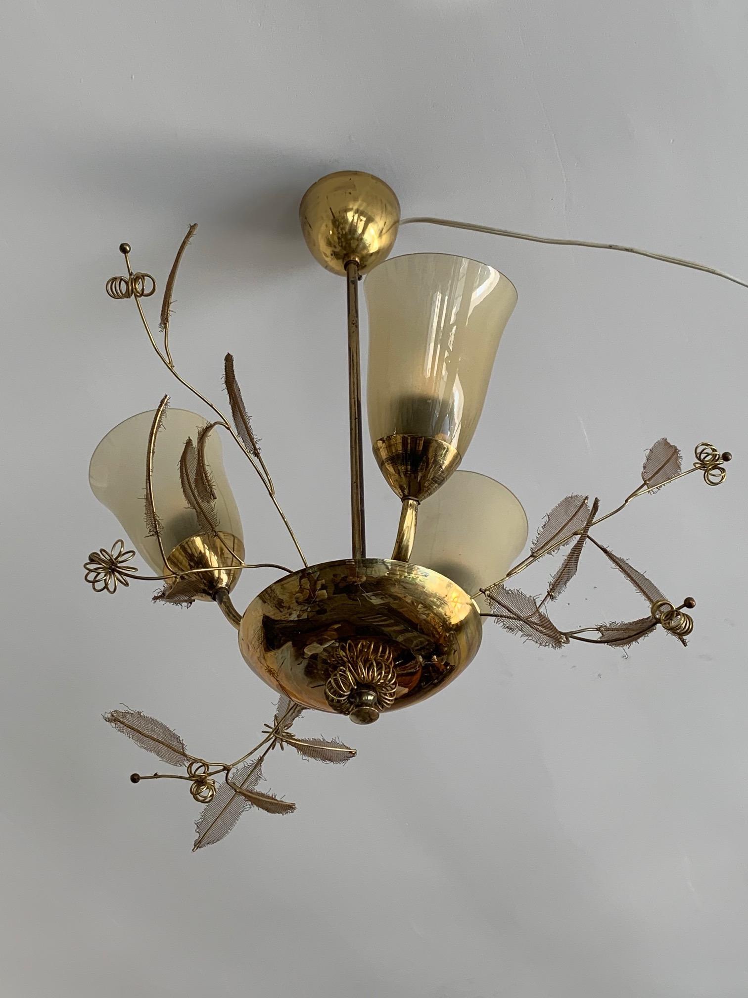 Brass Petite Paavo Tynell Chandelier