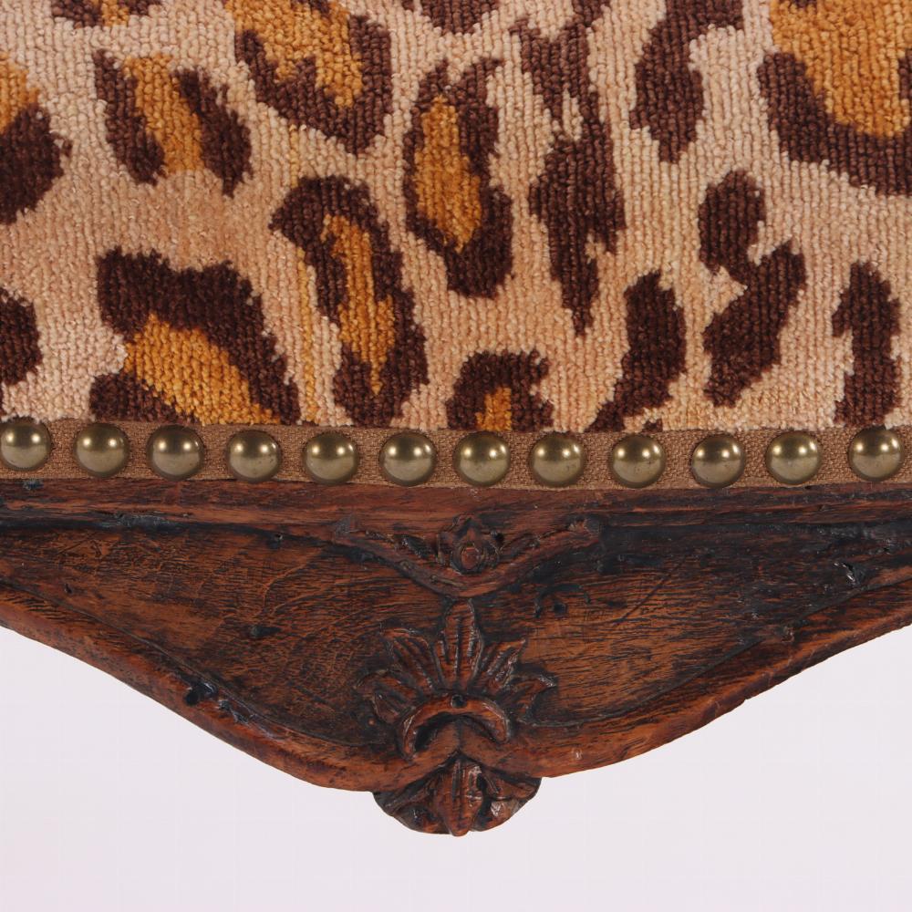 Portuguese A petite Portugese carved walnut foot stool in the Rococo taste. Late 18th C. For Sale