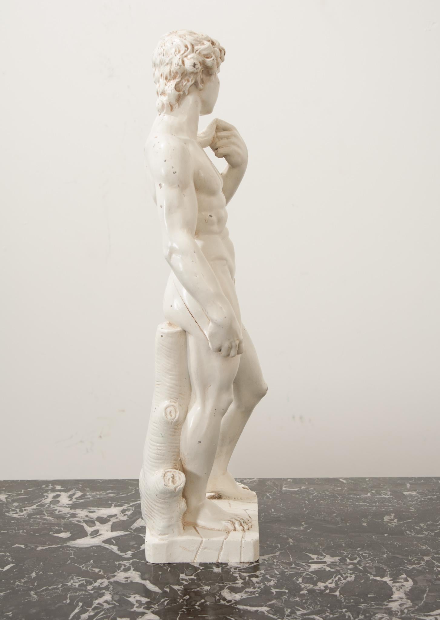 Plaster A Petite Replica Statue of David