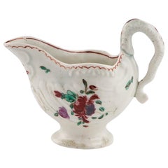 A Philip Christian Liverpool Porcelain Lamprey Handle Cream Boat, c1775