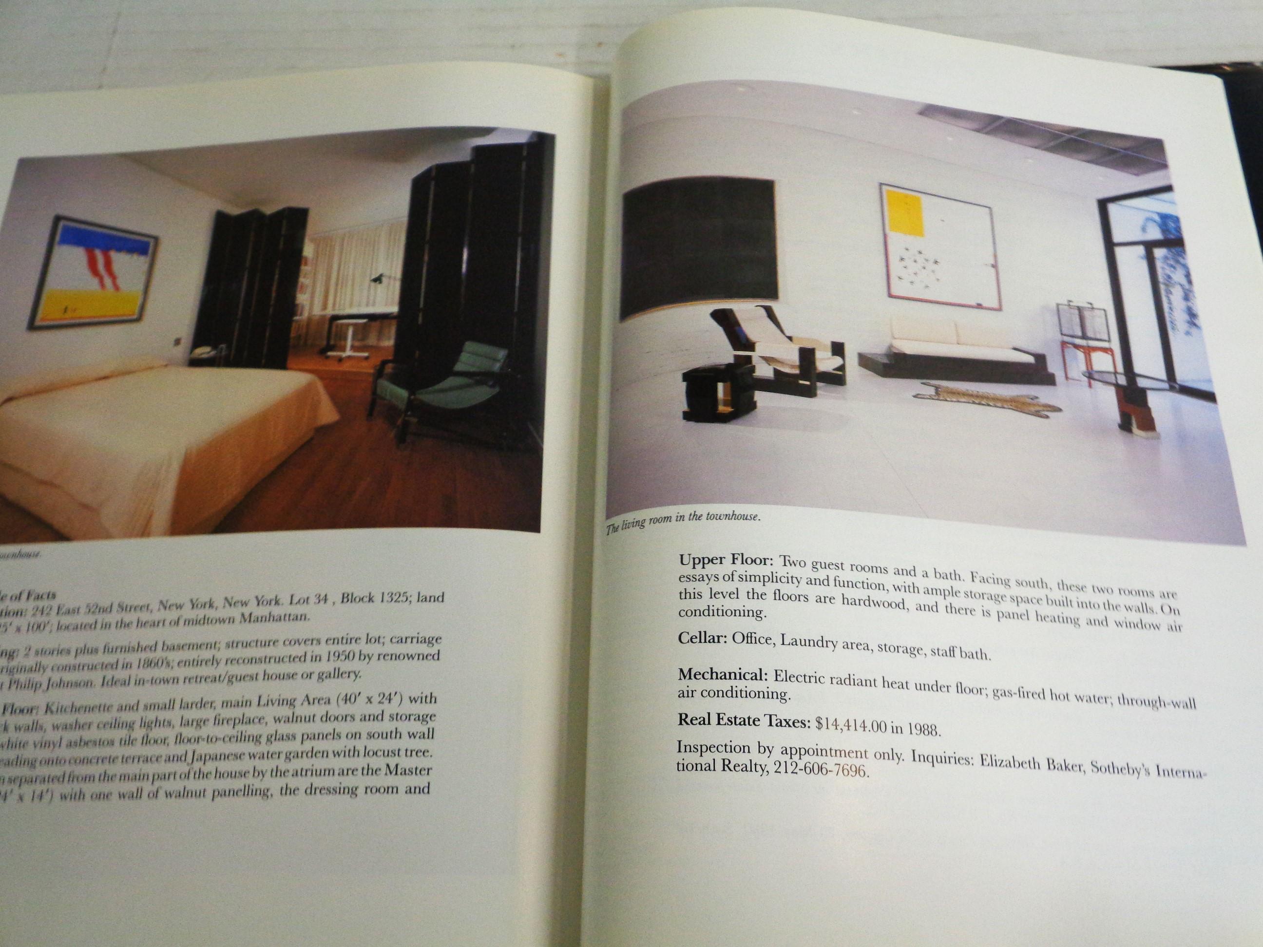 A Philip Johnson Townhouse: 1989 Sotheby's - Important 20th C. Furniture For Sale 13
