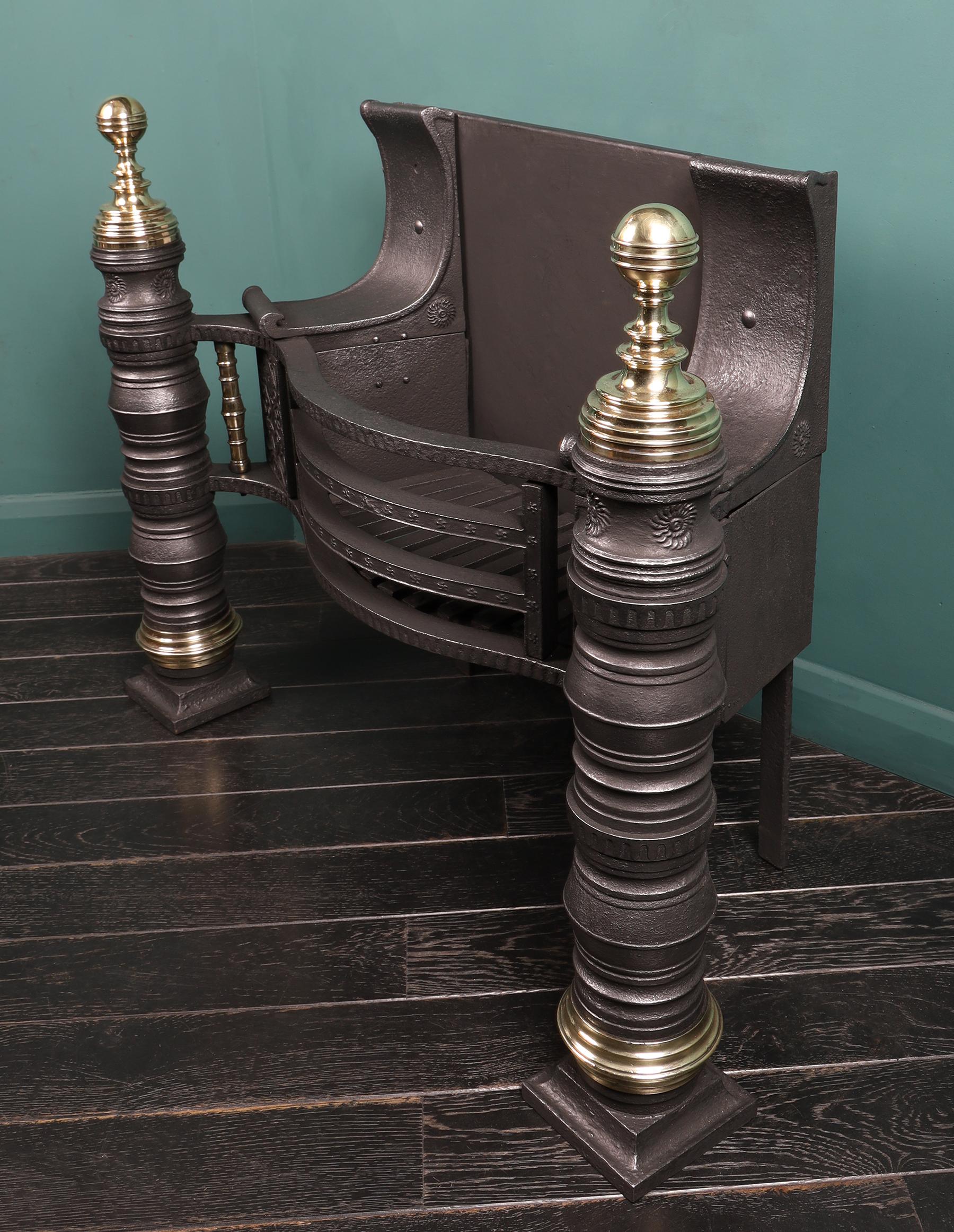 This imposing Pillar fire grate of the Queen Square type was designed by Philip Webb (1831-1915), the founder of the Arts and Crafts Architectural Movement in the 1860’s. Original drawings of this grate are archived at the V & A Collections and