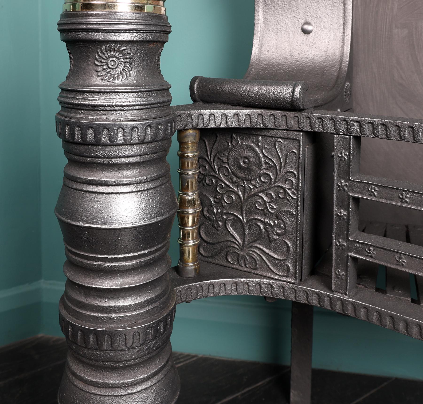 Arts and Crafts A Philip Webb Pillar Fire Grate of the Queen Square Type