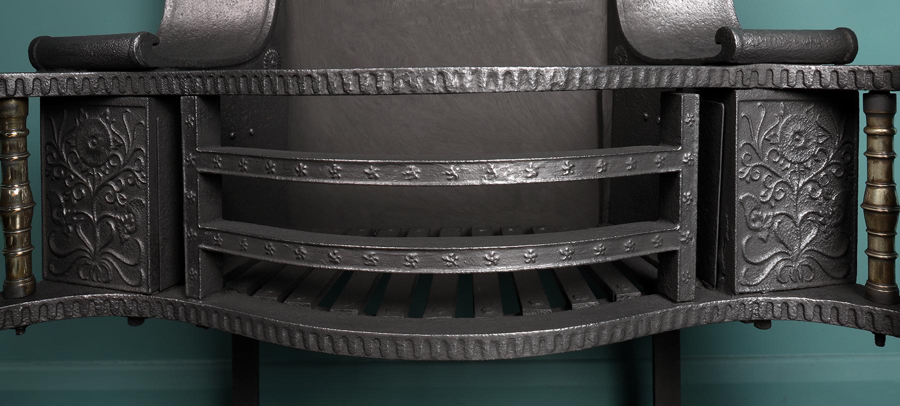 Blackened A Philip Webb Pillar Fire Grate of the Queen Square Type