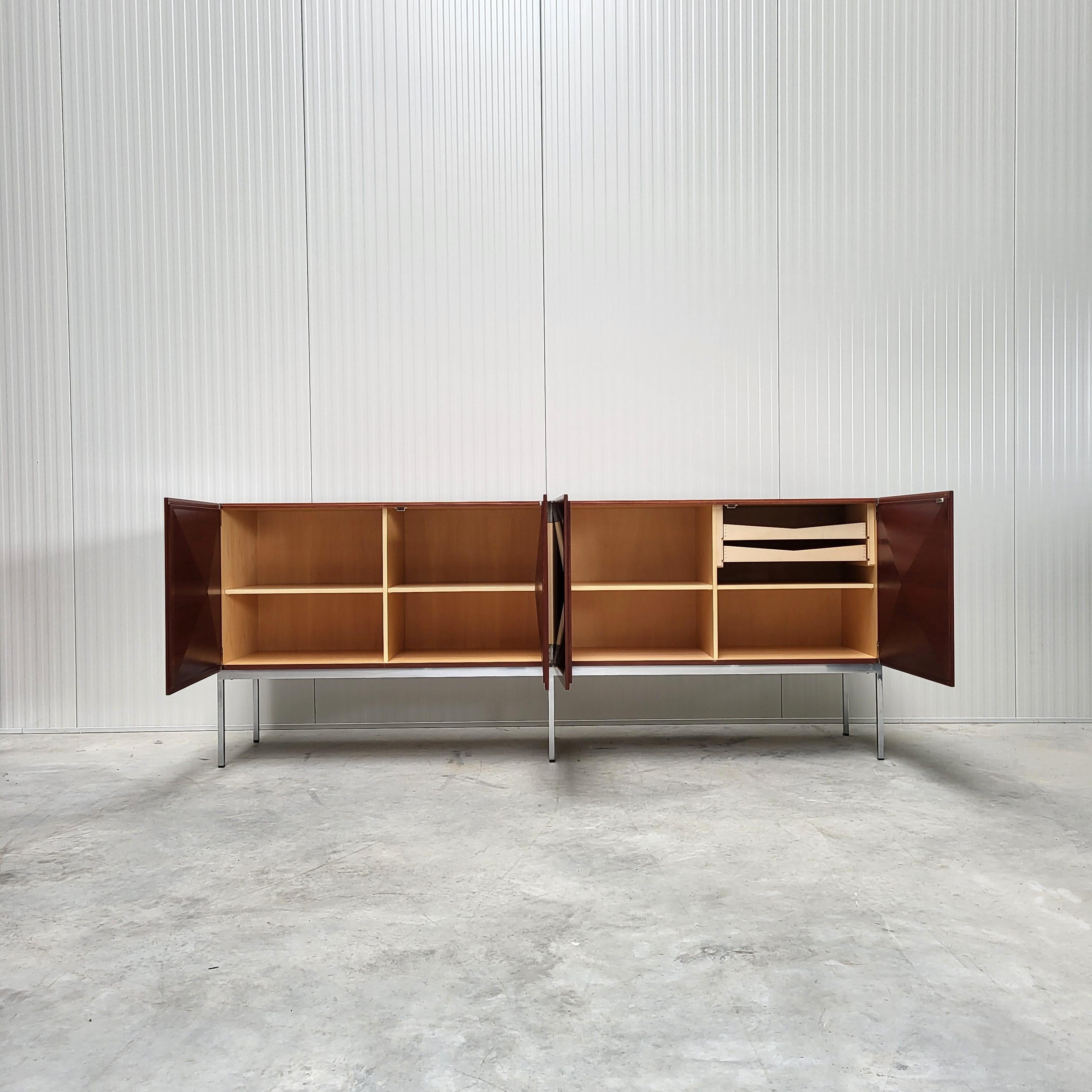 German A. Philippon & J. Lecoq Pointe de Diamant Sideboard Credenza by Behr 1962 For Sale