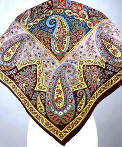 Châle en coton imprimé Picoté Fichu - Alsace pour Provence Circa 1860