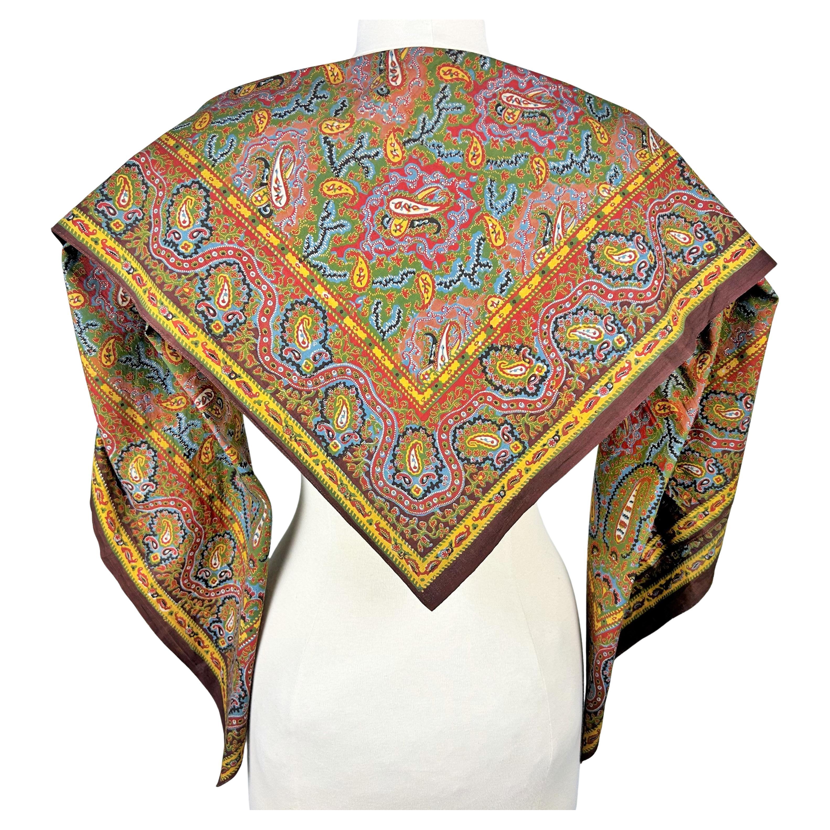 A Picoté Printed Cotton Fichu Shawl - Alsace for Provence Circa 1860
