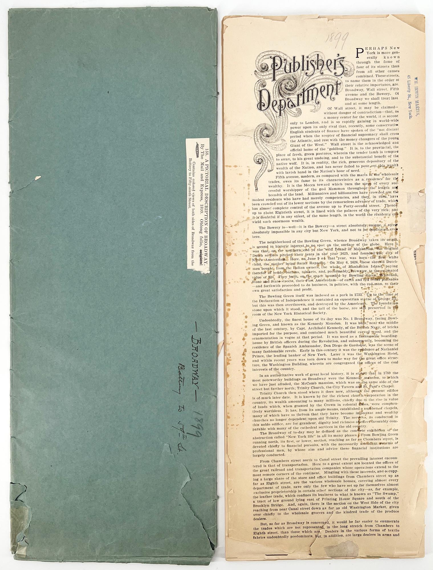 Una descrizione pittorica di Broadway - The Mail & Express 1899 in vendita 13