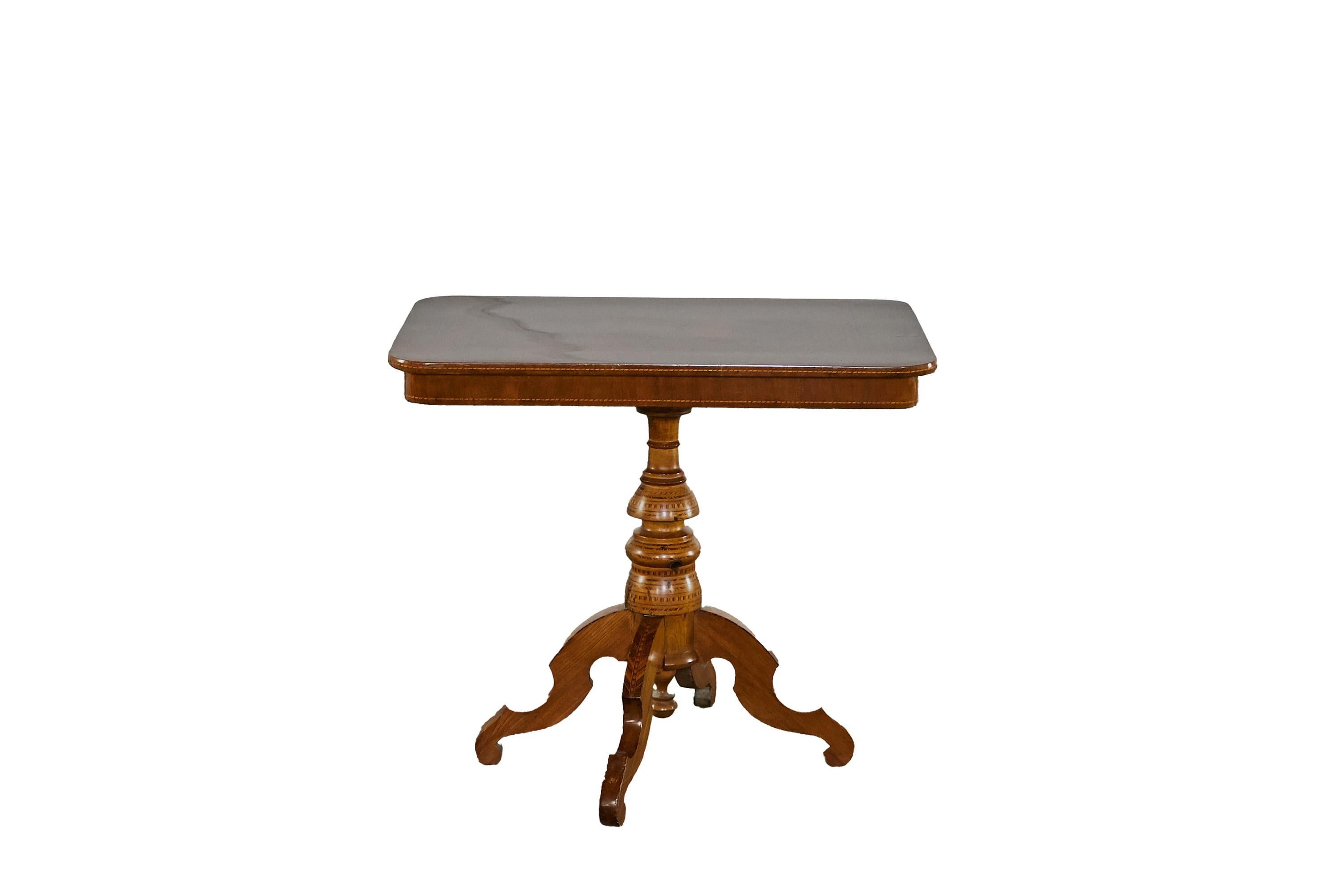 Other A Piece of History for Your Home: Elegant Walnut Side Table with Marquetry For Sale