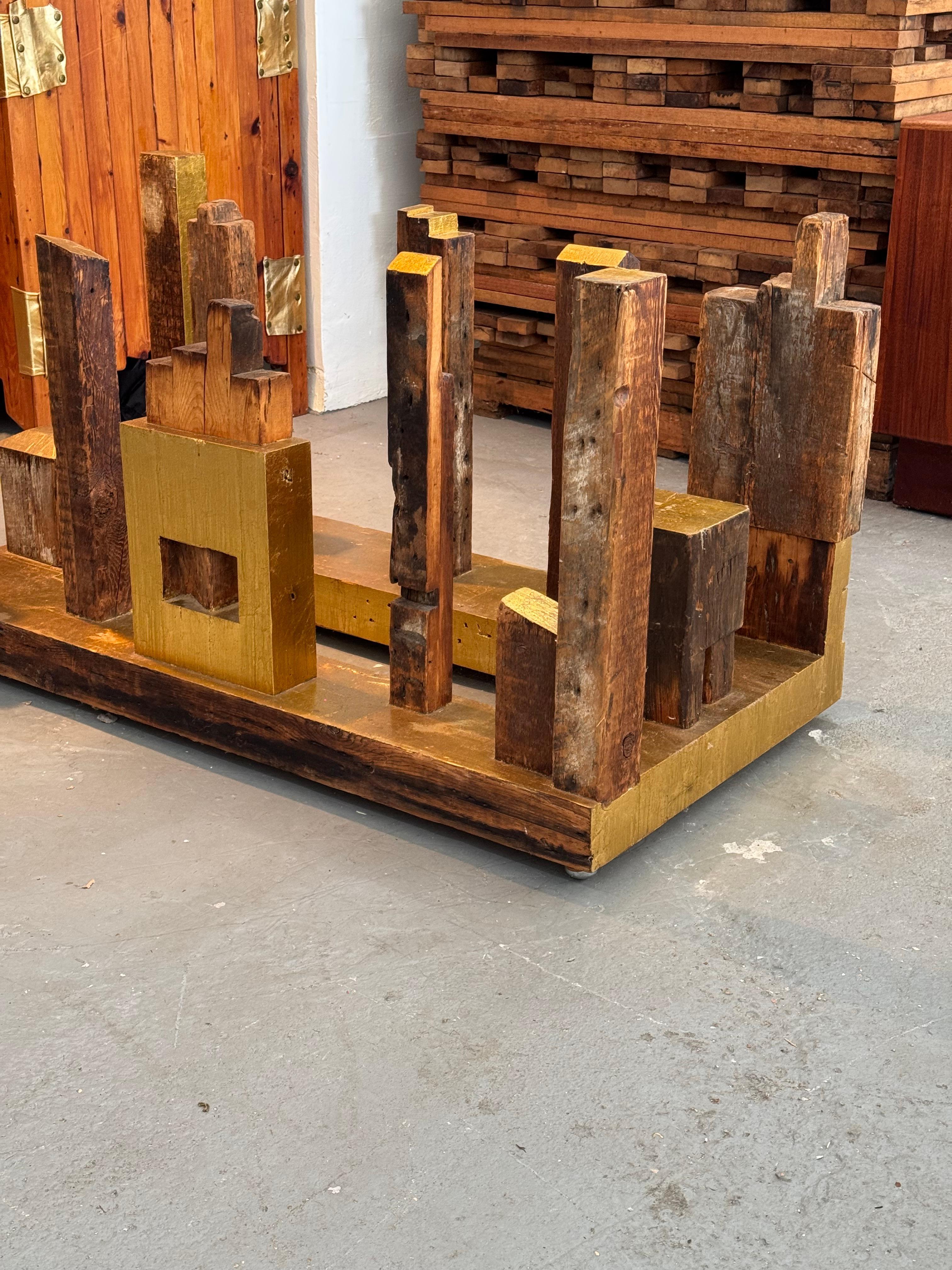 Hand-Crafted A Piece of NYC, created by Rafael Calvo using Reclaimed Beams from Manhattan For Sale