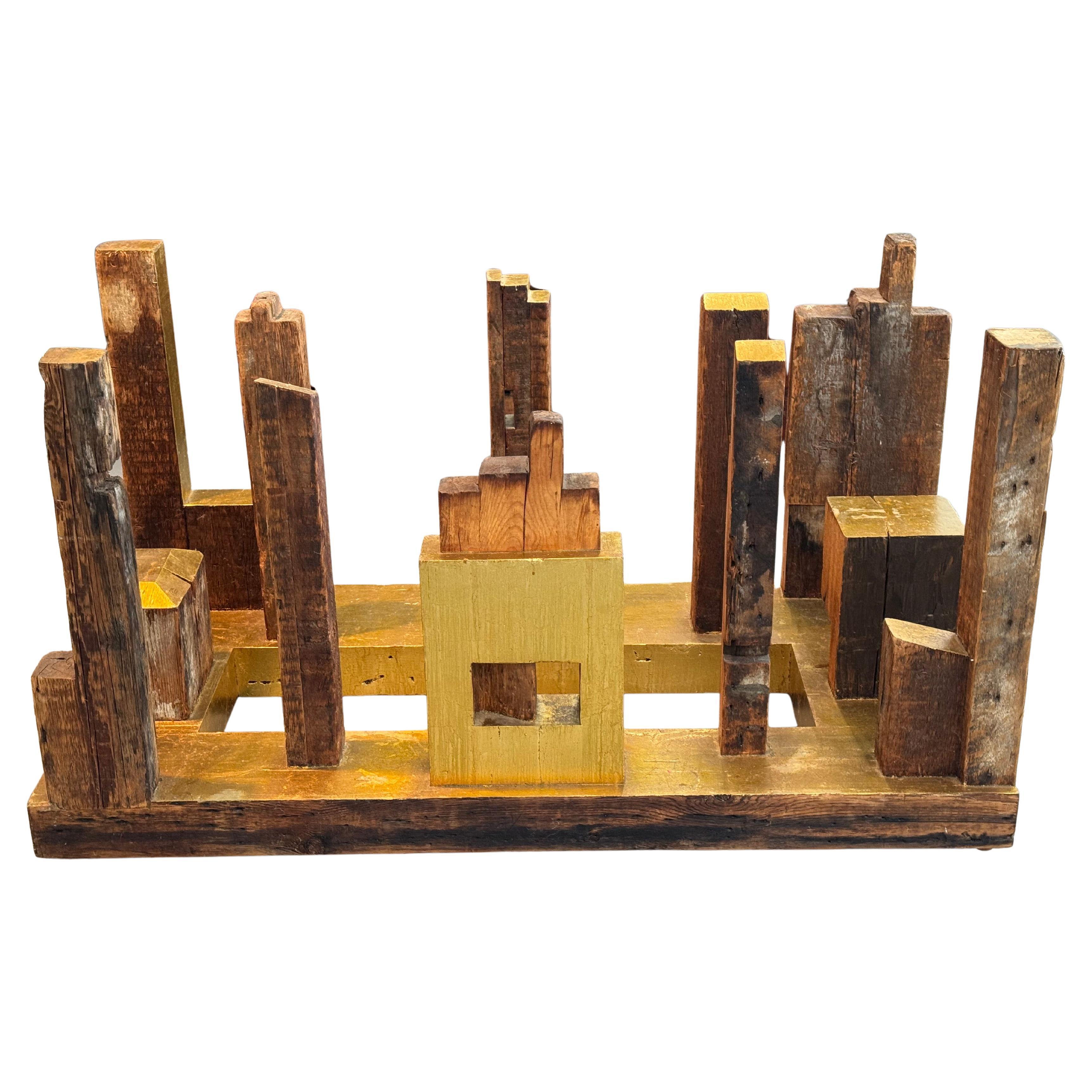 A Piece of NYC, created by Rafael Calvo using Reclaimed Beams from Manhattan For Sale