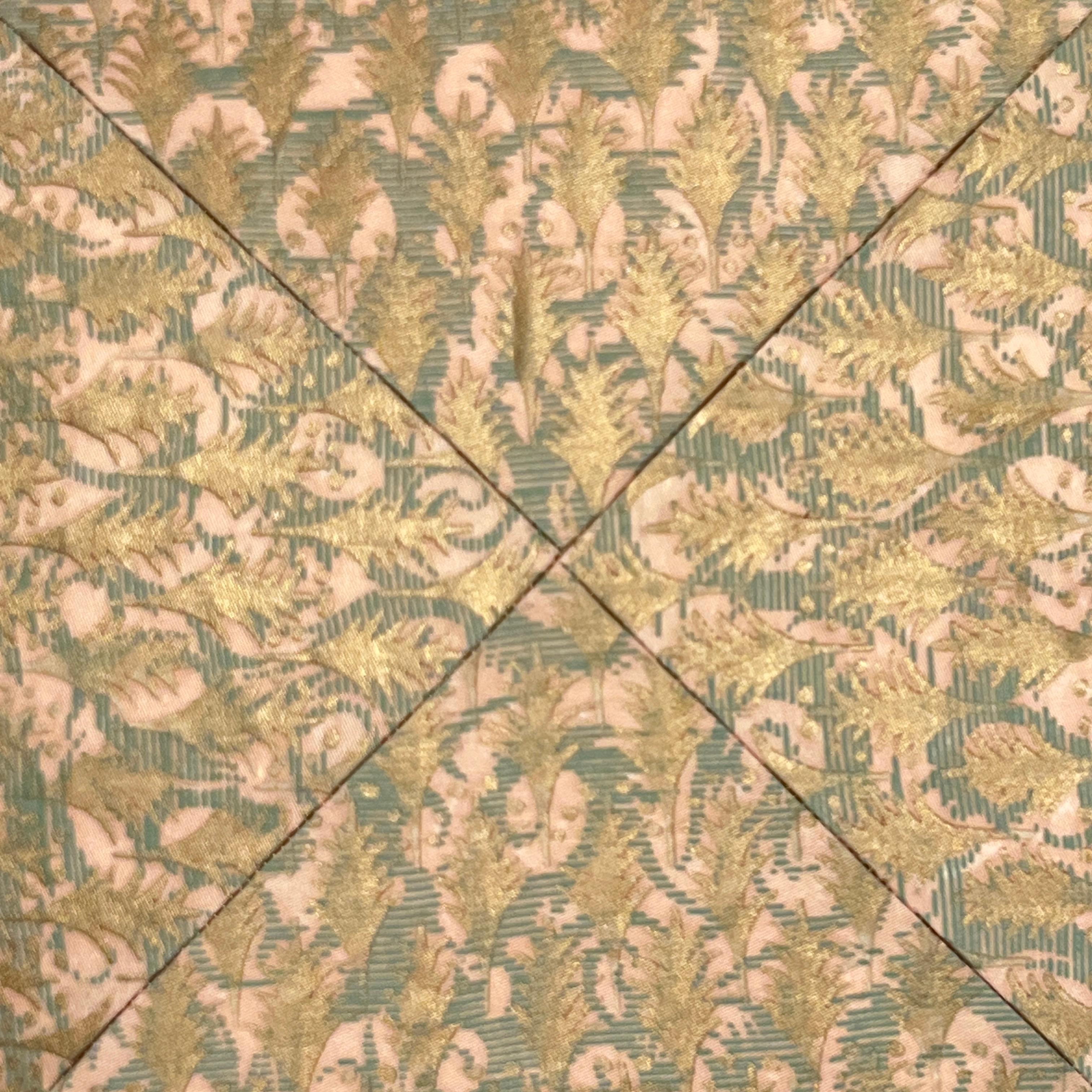 Contemporary A Pieced and Mitered Fortuny Cushion in the Puimette Pattern For Sale