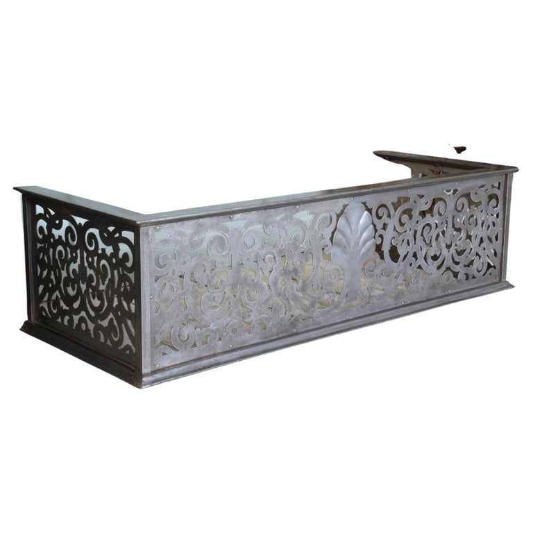 Pierced Steel Fireplace Fender For Sale at 1stDibs