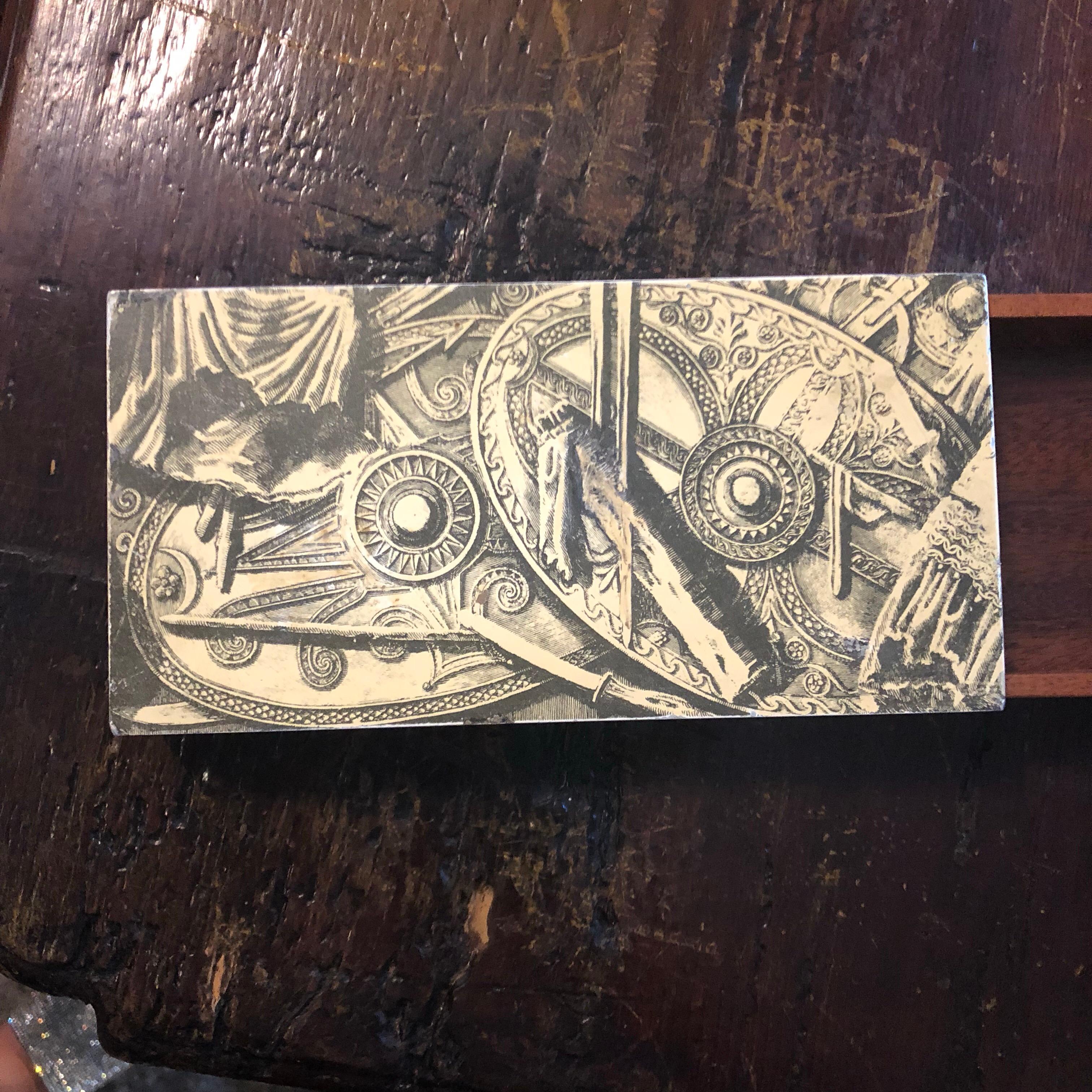 Piero Fornasetti Mid-Century Modern Italian Cigarette Box, 1950 3