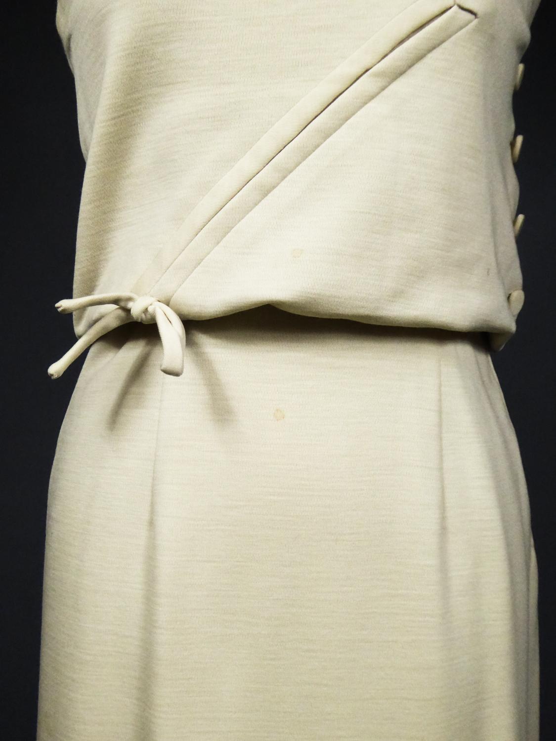 Women's A Pierre Balmain woollen Couture Dress Numbered 182888 - Spring Summer 1963 For Sale