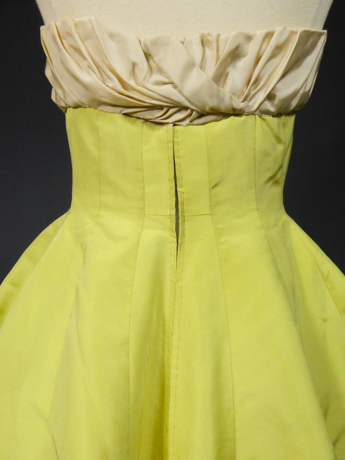 Pierre Balmain Ottoman Seide Faille Couture Ball-Kleid N 83213 Paris um 1958 im Angebot 6